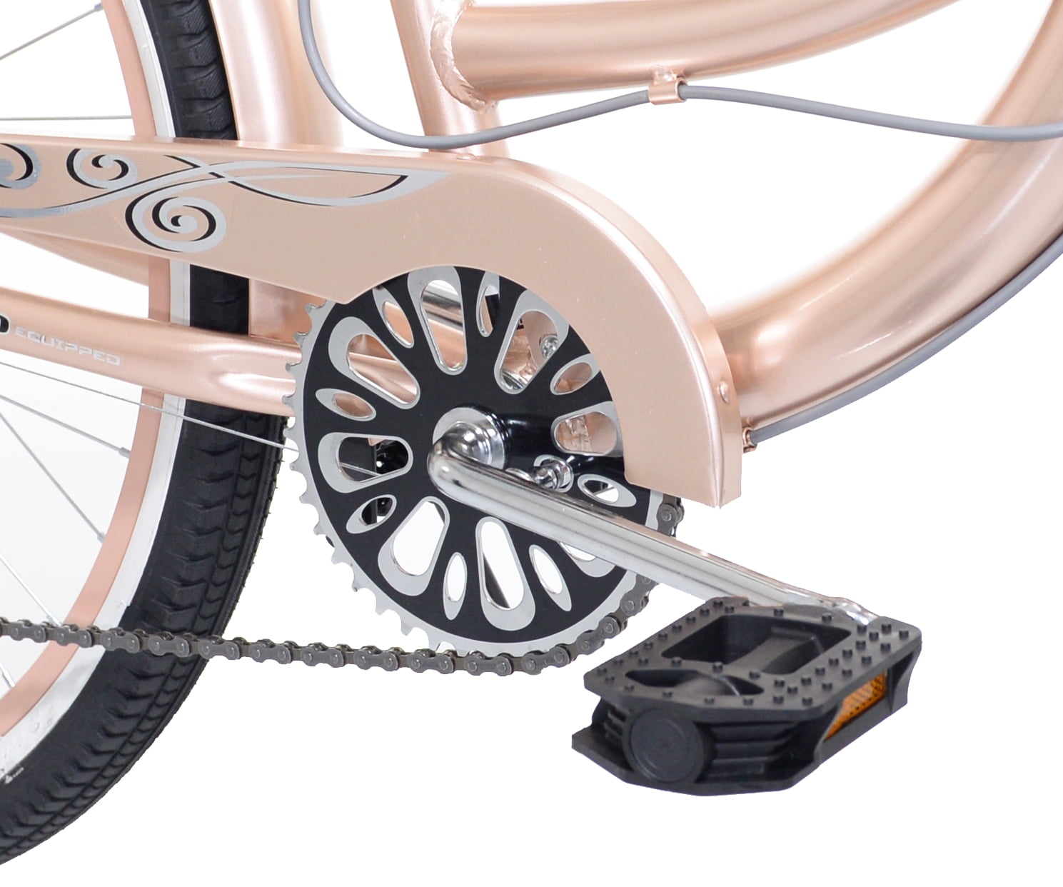 Kent Bayside Cruiser Bicycle, 7-Speed Step-Through Frame, Adult Unisex (Rose Gold, 26 in) 5rz9n