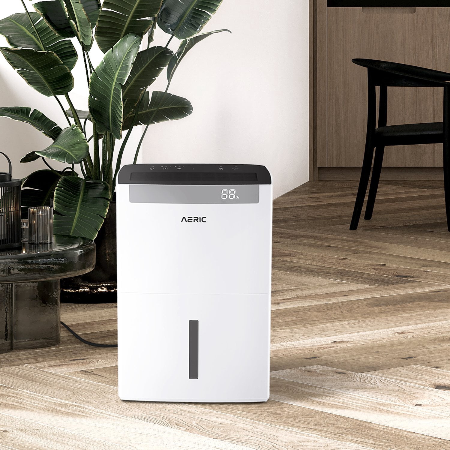 Aeric 50-Pint Portable Dehumidifier for Large Rooms up to 4500 Sq Ft with Drain Hose (White) d0y68