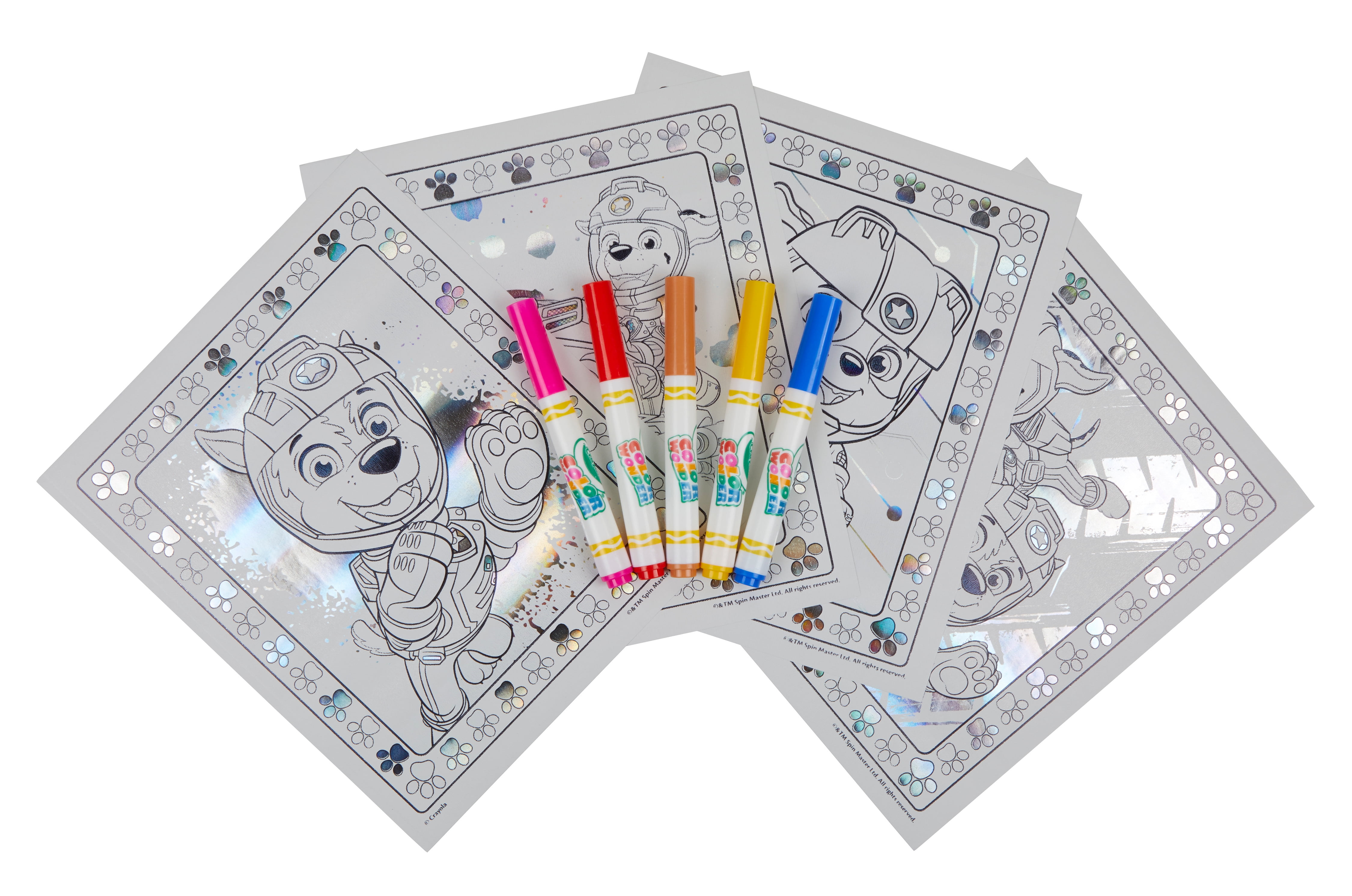 Crayola Paw Patrol Color Wonder Metallic Mess Free Coloring Set (12 Pages, 5 Markers) 6t7mt
