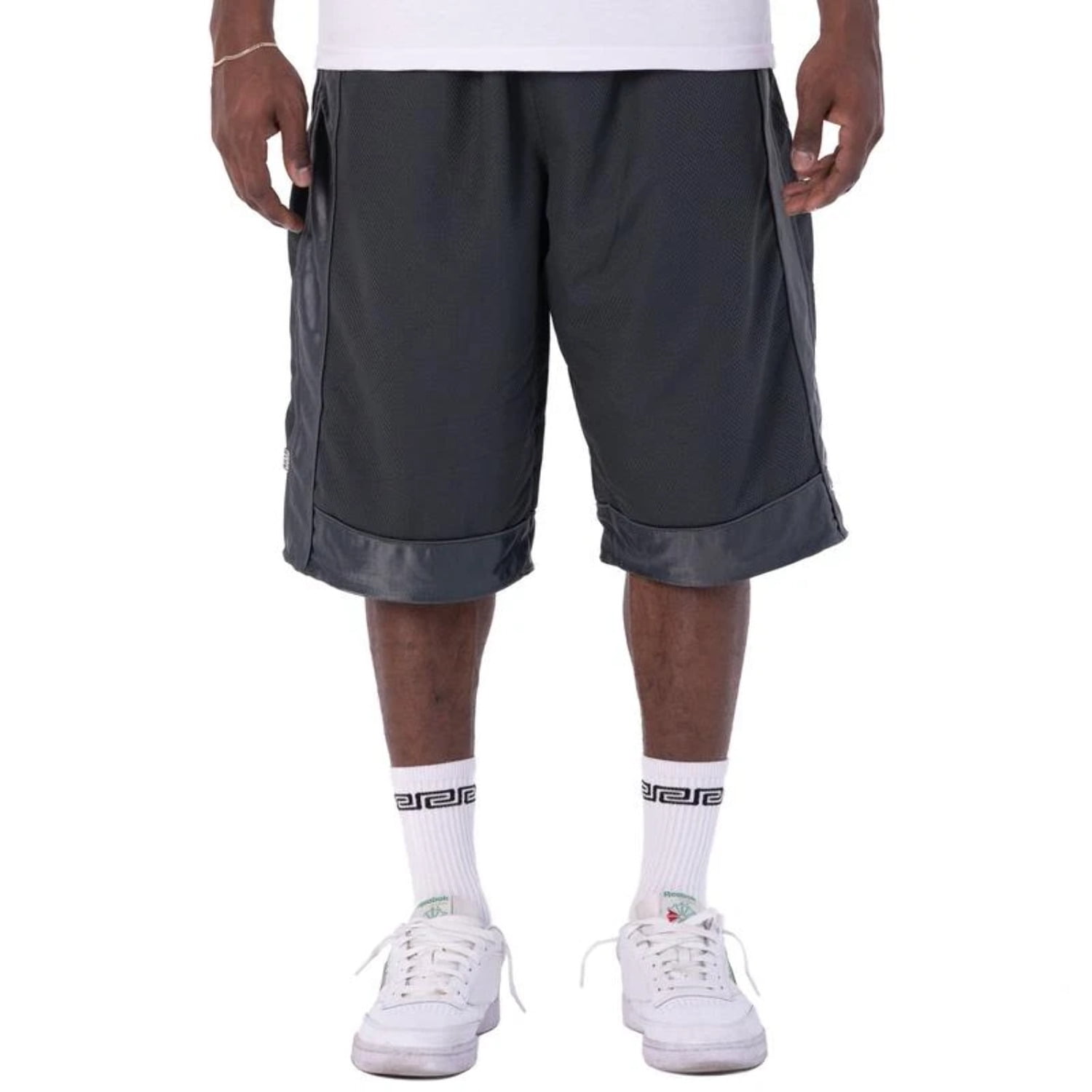 Pro Club Men's Heavyweight Mesh Basketball Shorts (White, Medium) wae29