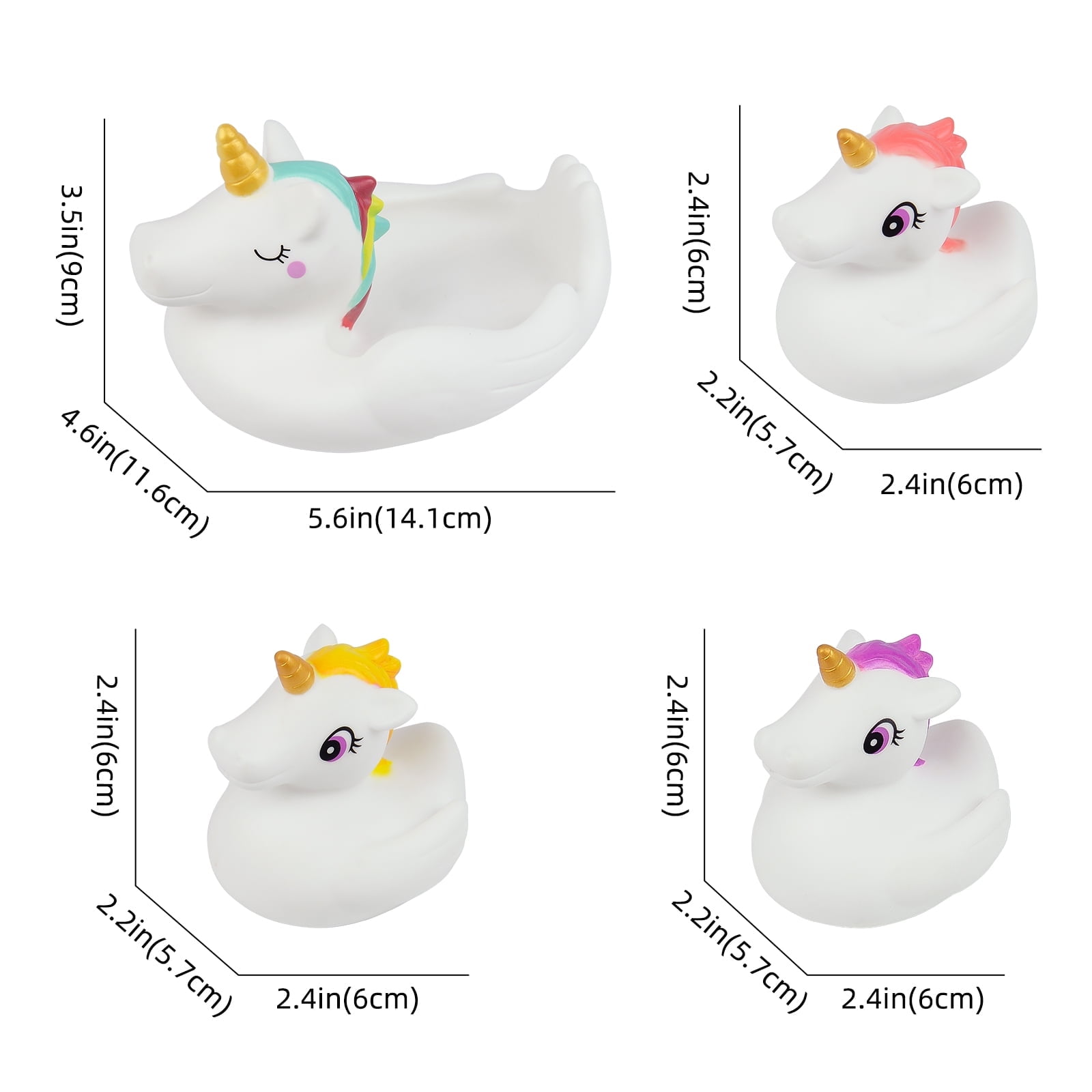 Timy Unicorn Bath Toy Set Floating Water Spray Toys for Toddlers (White, 4 Pcs) npju6