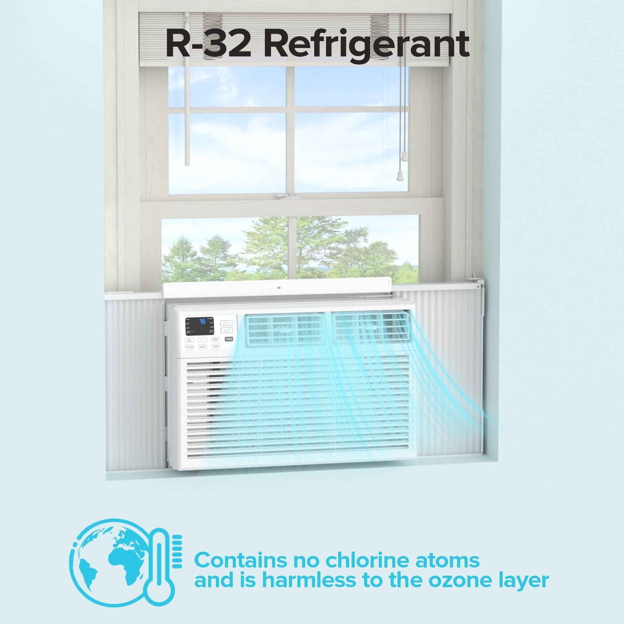 KissAir 10,000 BTU Window Air Conditioner with Remote Control (450 Sq. Ft Coverage) 9q6wf