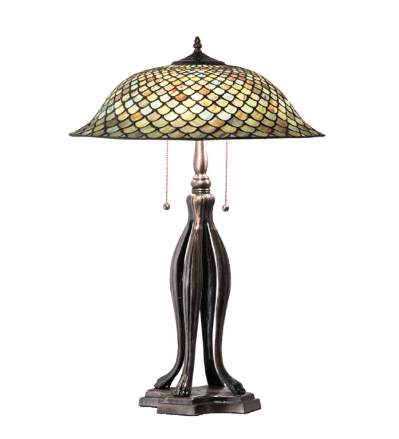 Meyda Fishscale Table Lamp Decorative Lighting (Amber, 30 in) qdt1d