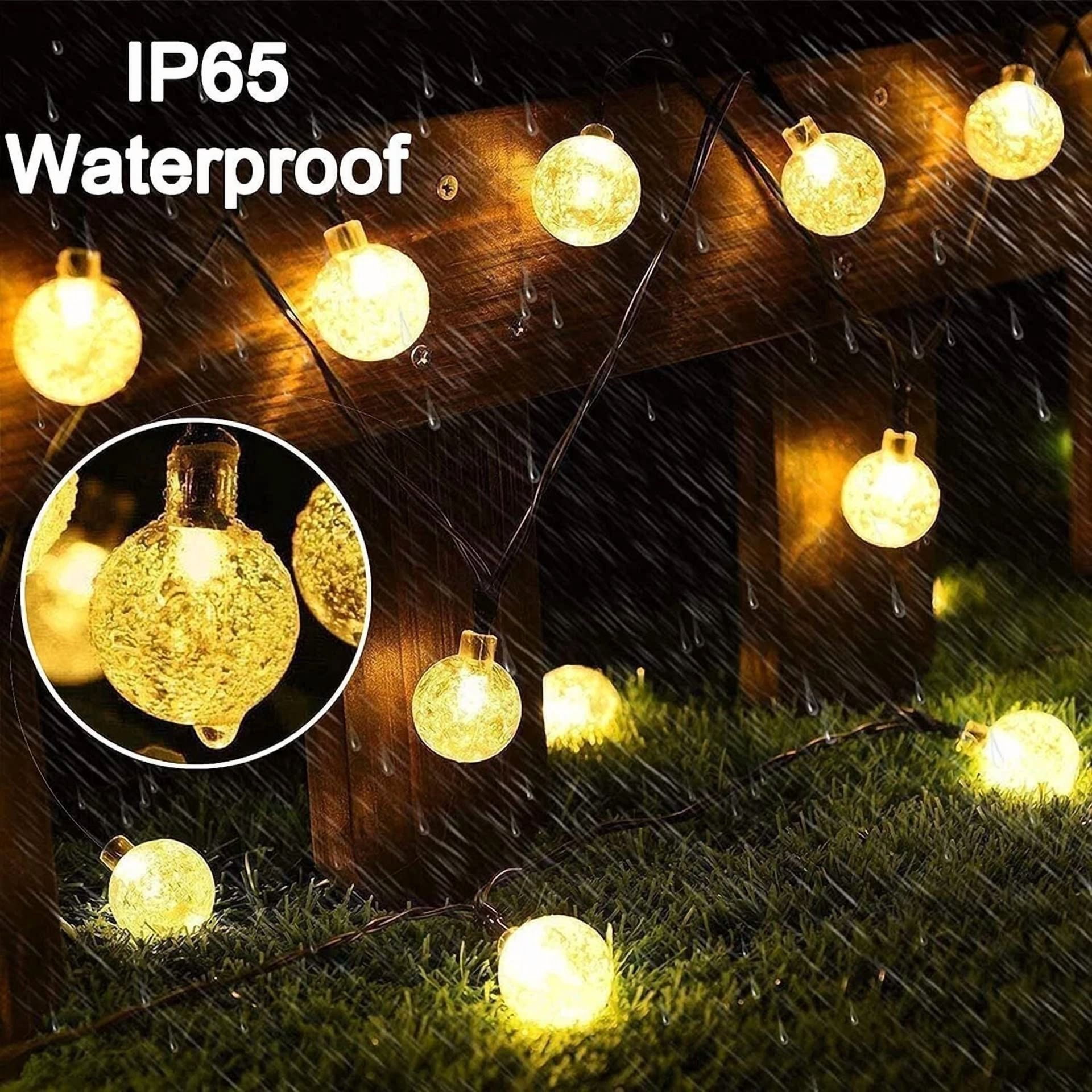 Purely Elizabeth Solar LED String Lights, Outdoor Retro Ball Fairy Lights for Garden and Patio Decor (Warm White, 23 ft) ycs0x