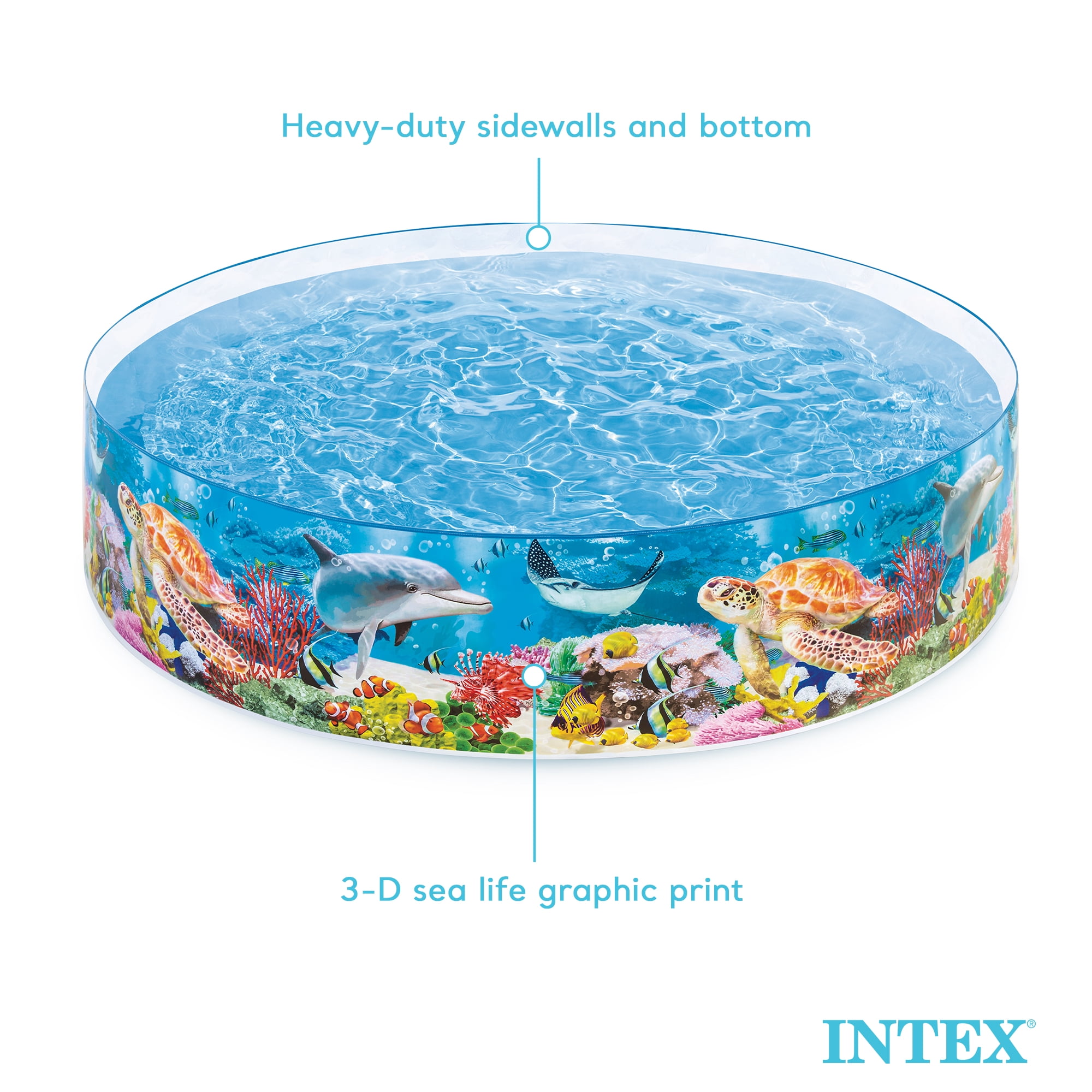 Intex Deep Sea Blue SnapSet Instant Kiddie Pool (Blue, 8 ft x 18 in) g1sjw