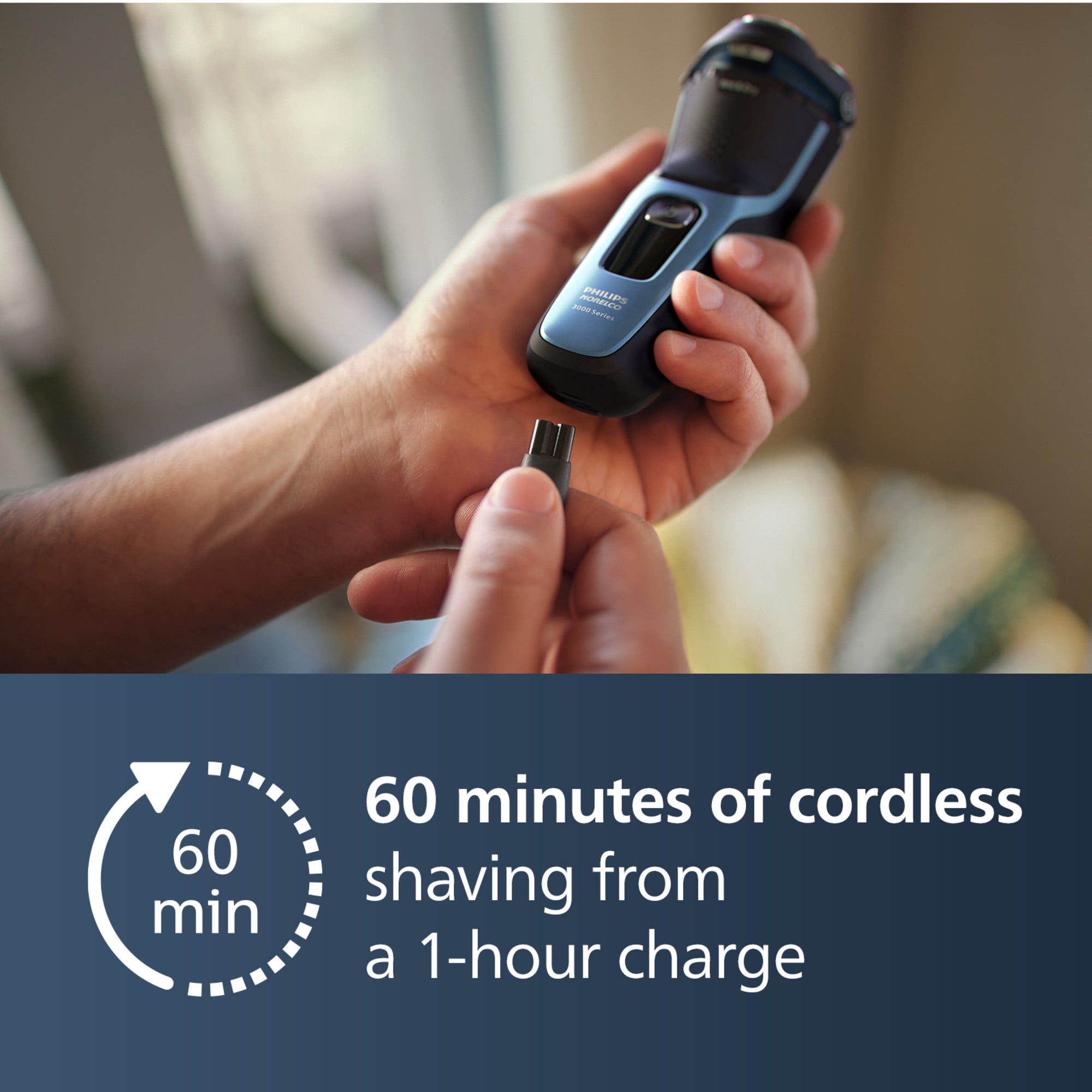 Philips Norelco Shaver 3600 Rechargeable Wet & Dry Electric Shaver with Pop-Up Trimmer (Black, 1 Count) 7s2y2