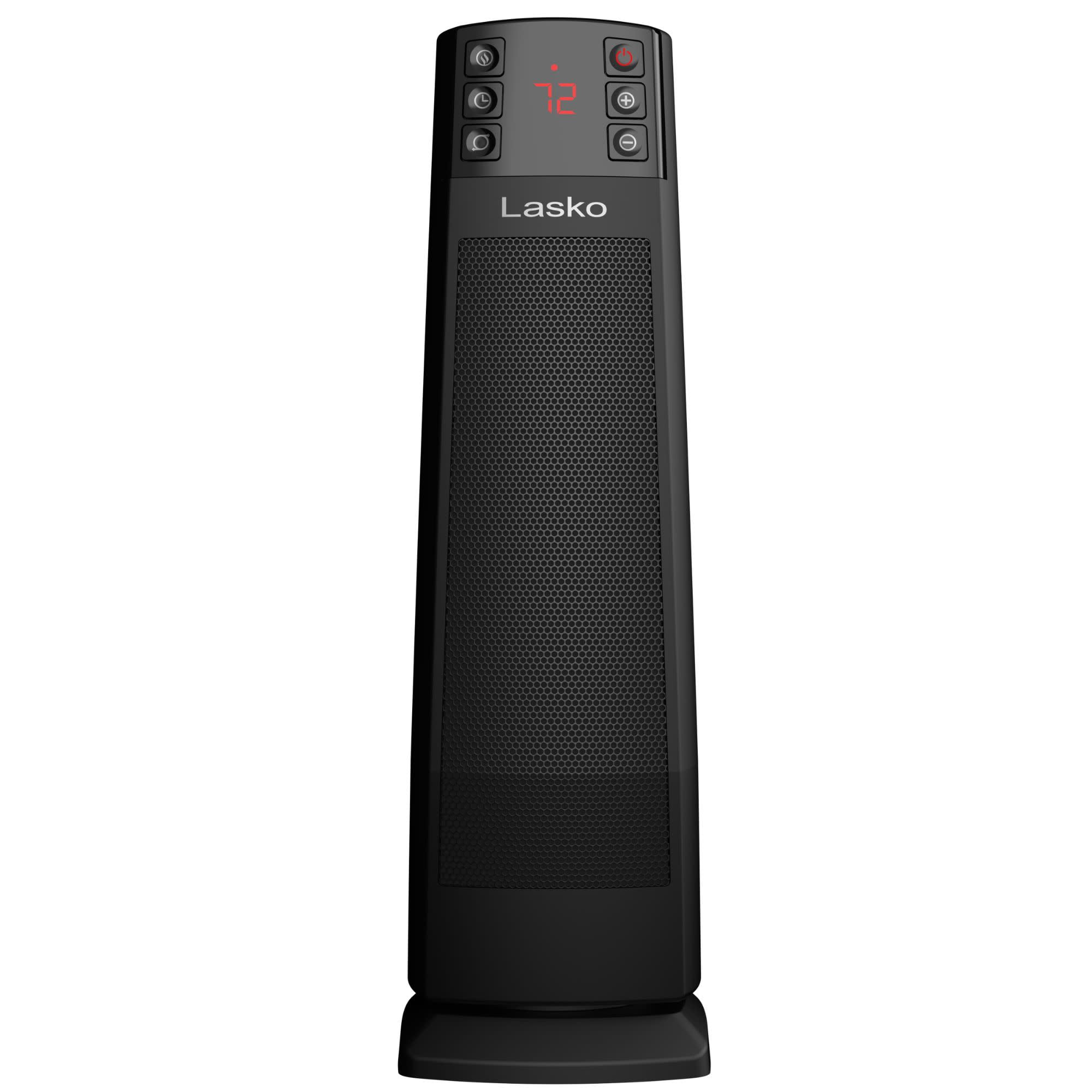 Lasko Oscillating Ceramic Tower Space Heater with Remote Control and Adjustable Thermostat (Black, 22 in) w66vn