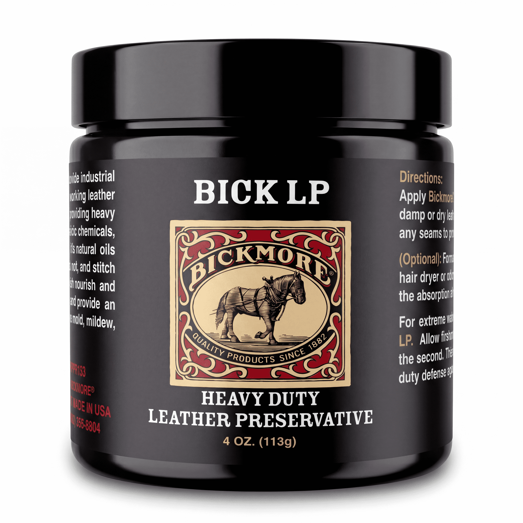 Bickmore Leather Conditioner and Restorer Balm (Heavy Duty Leather Preservative, 4 oz) 0lb07