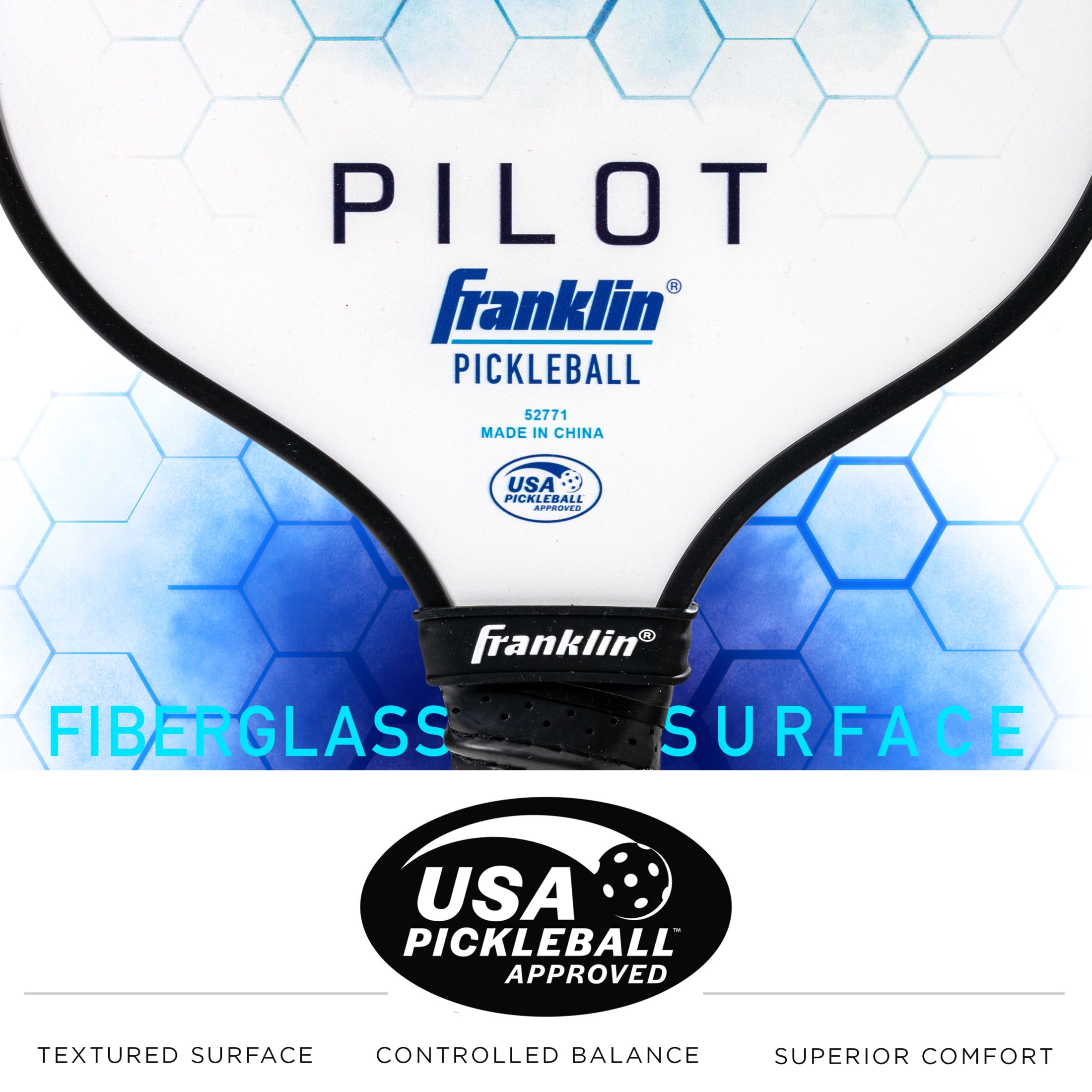 Franklin Sports Pilot Pickleball Paddle (Blue, 7.7-8.2 oz) teknx