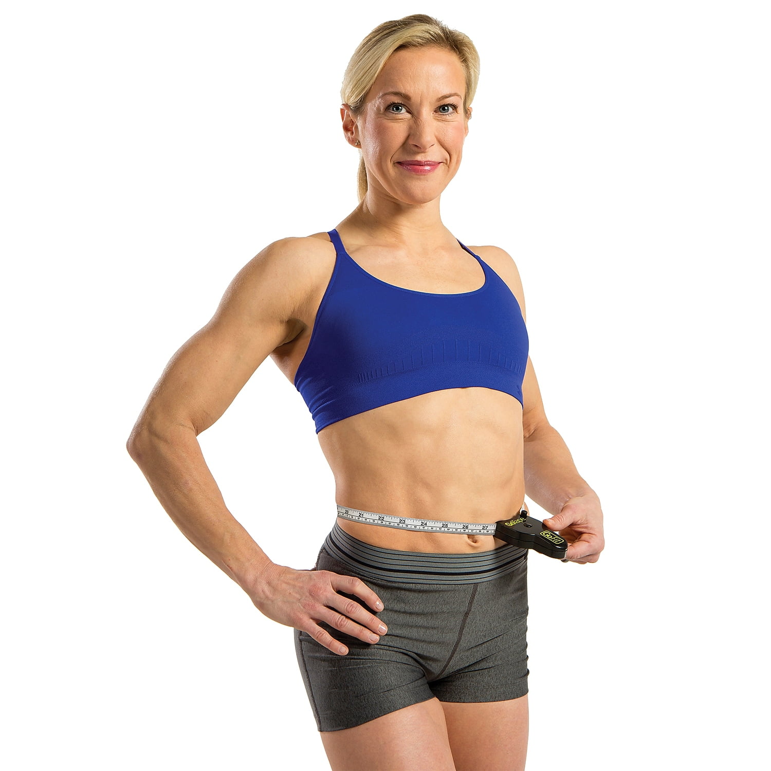 GoFit Body Measurement Tape, Retractable Fitness Measuring Tool for Accurate Body Tracking (Black, 61 in) a9eoh