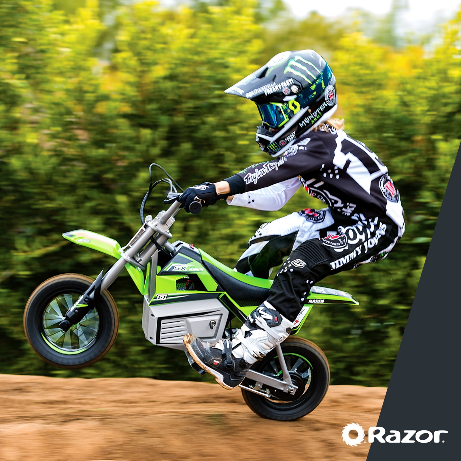 Razor Dirt Rocket SX350 Electric Motocross Bike for Kids (Green, 14 mph) i1lsf
