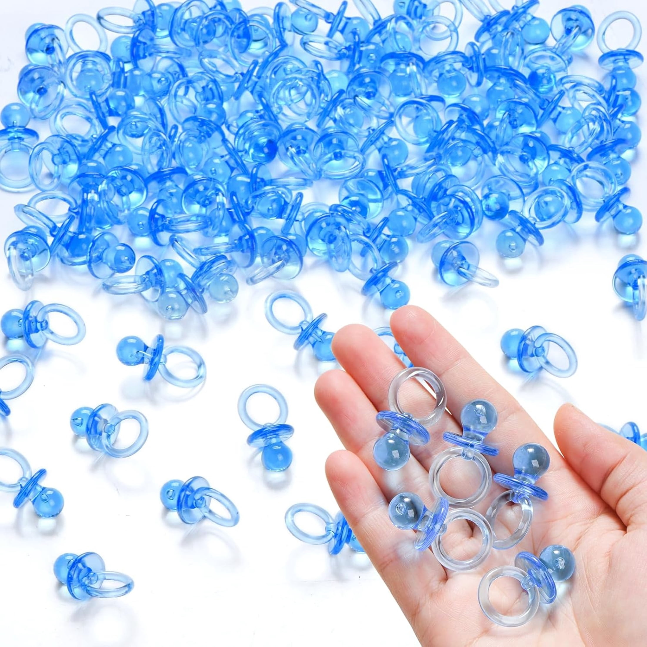 BESTSKY Mini Pacifier Party Favors for Baby Shower Games (Blue, 50 Pack, 1.25 in) tsi0o