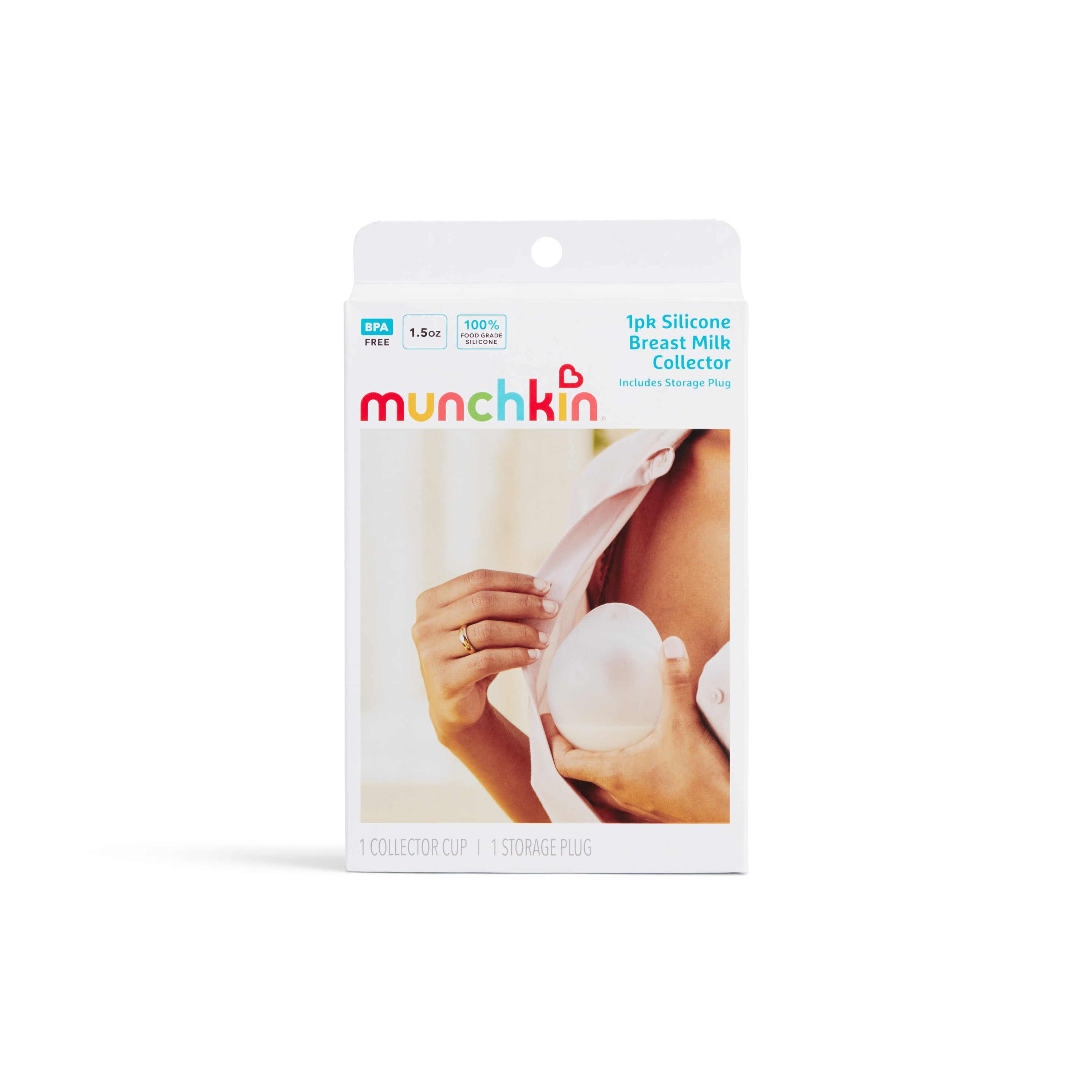 Munchkin Breast Milk Wearable Silicone Collector Cup (Clear, 1.5 oz) 6vb9o