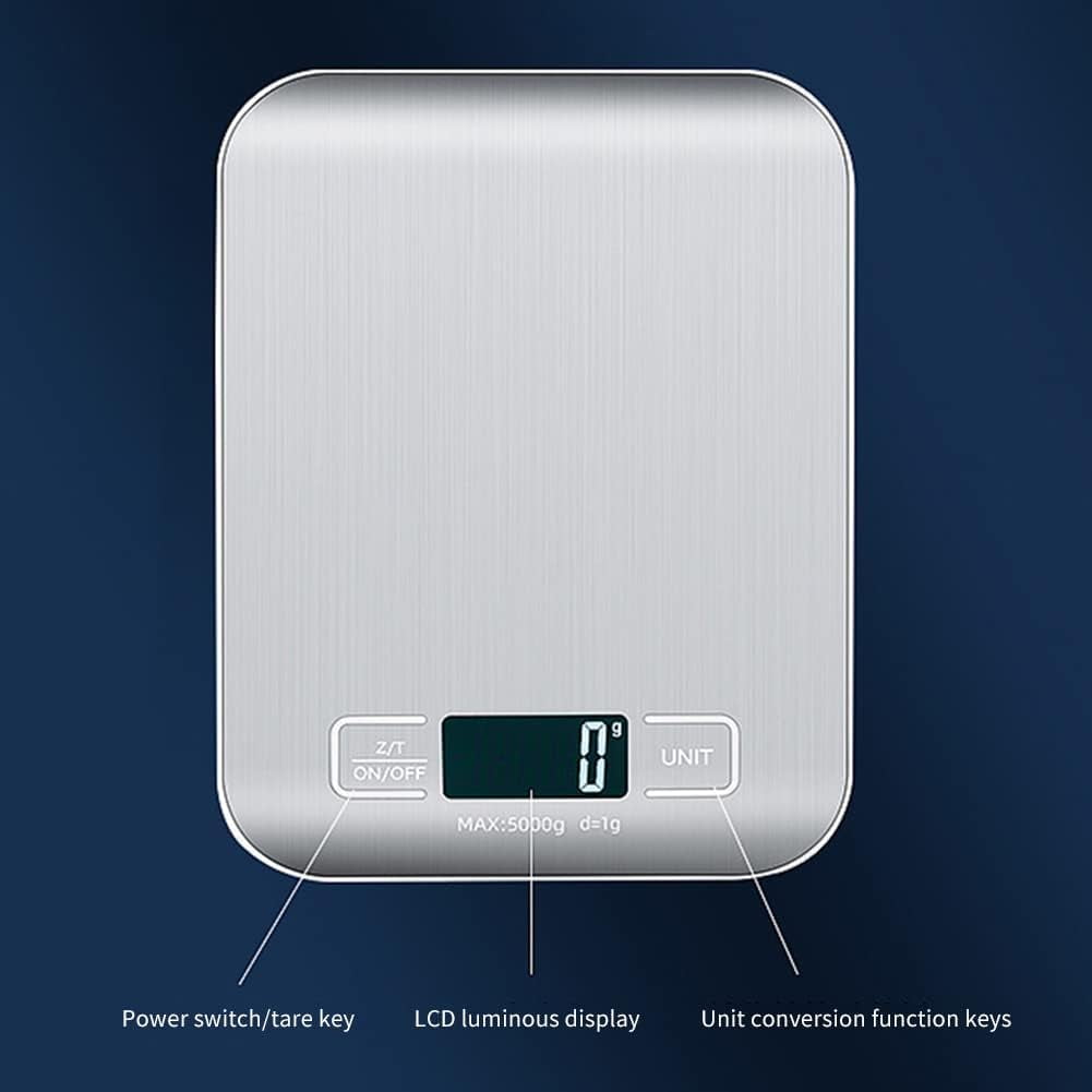 COWIN Digital Kitchen Food Scale with Precise Sensors and LCD Display (Silver, 11 lb Capacity) 0p7tw