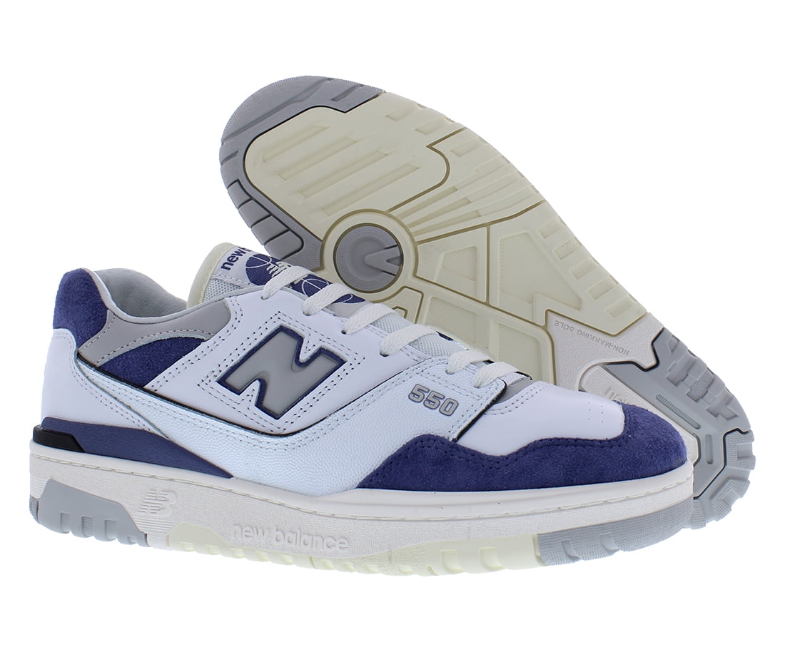 New Balance 550 Men's Retro Basketball Sneakers (White/Blue, 8.5 US) 4vh7b
