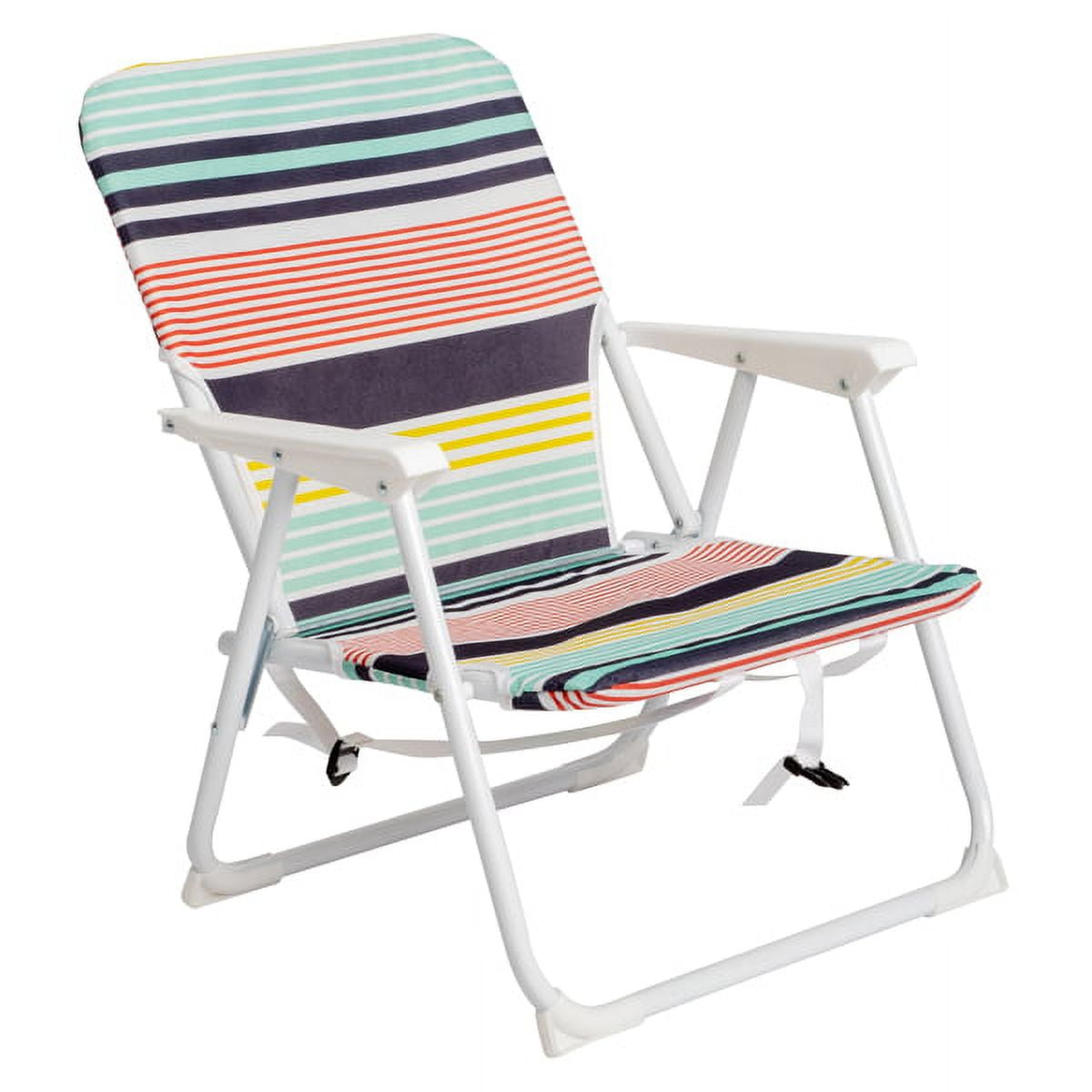 AsterOutdoor Portable Folding Beach Chair with Iron Frame (White, 220 lb Capacity) u7xr0