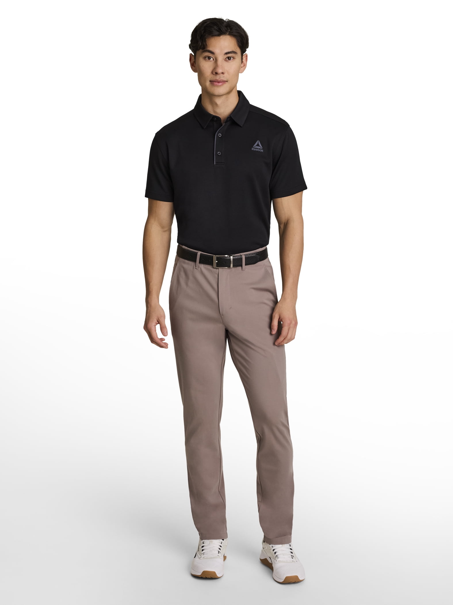 Reebok Men's Performance Polo Shirt, Moisture-Wicking Active Golf Top (Black, XS) glfl4