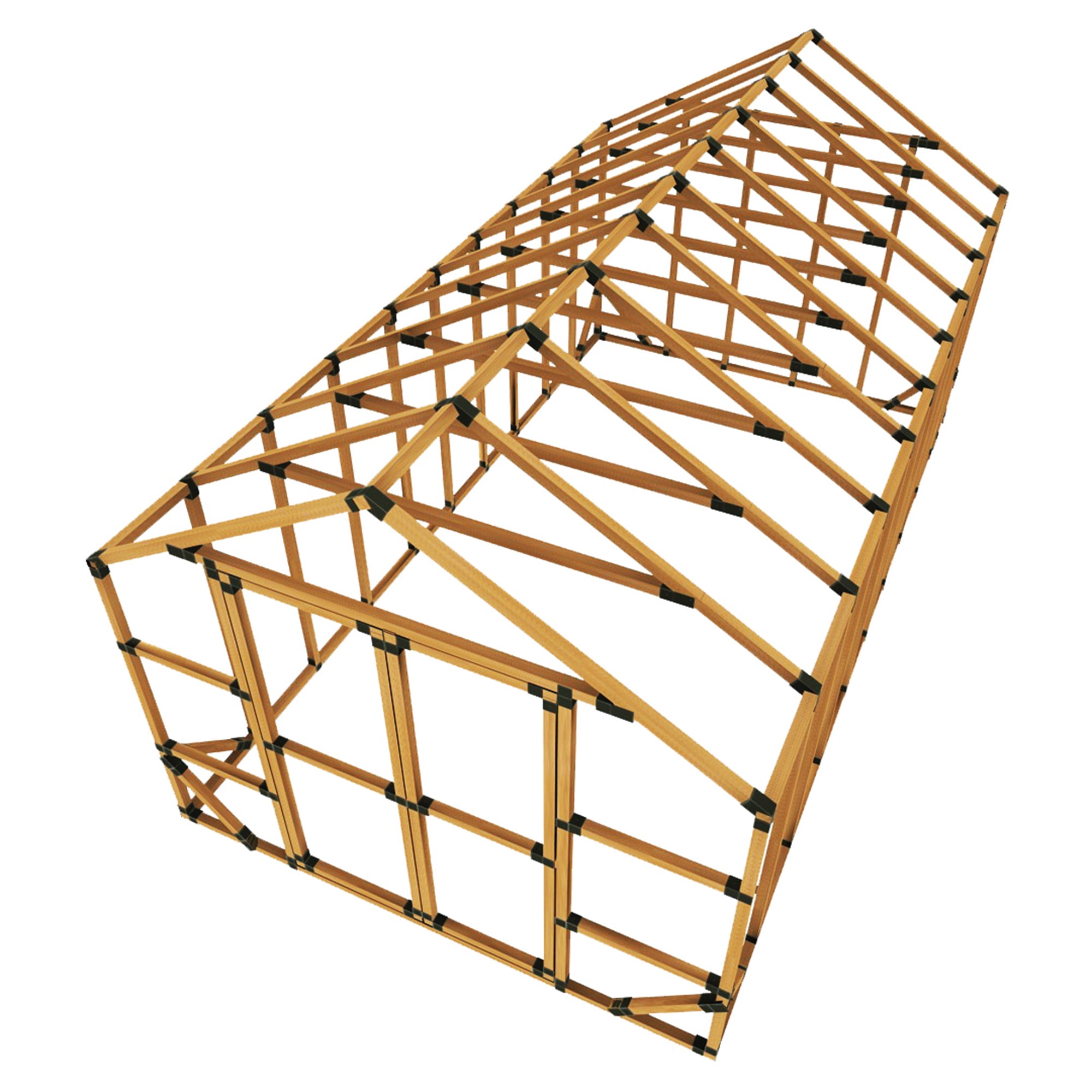 E-Z Frame DIY Storage Shed Framing Bracket Kit (Black, 10 ft x 20 ft) mja6n