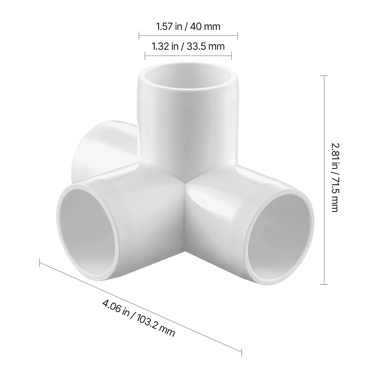 KFFKFF 4-Way PVC Pipe Connectors for 1-Inch Pipe, Heavy-Duty Elbow Fittings for DIY Projects (White, 10-Pack) fk6xa