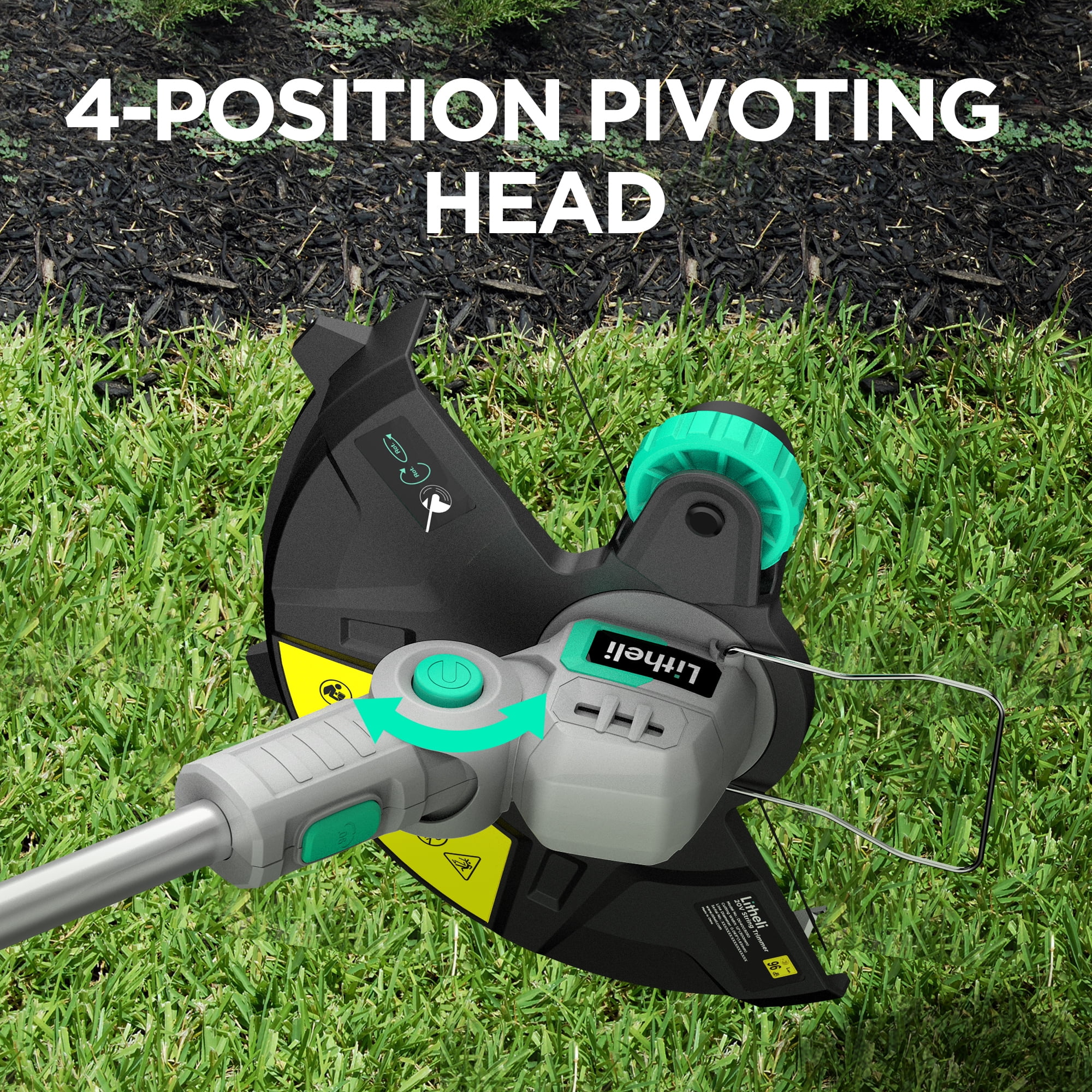 Litheli 20V 12 in Cordless String Trimmer and Wheeled Edger (2.0Ah Battery and Charger Included) qy2d7