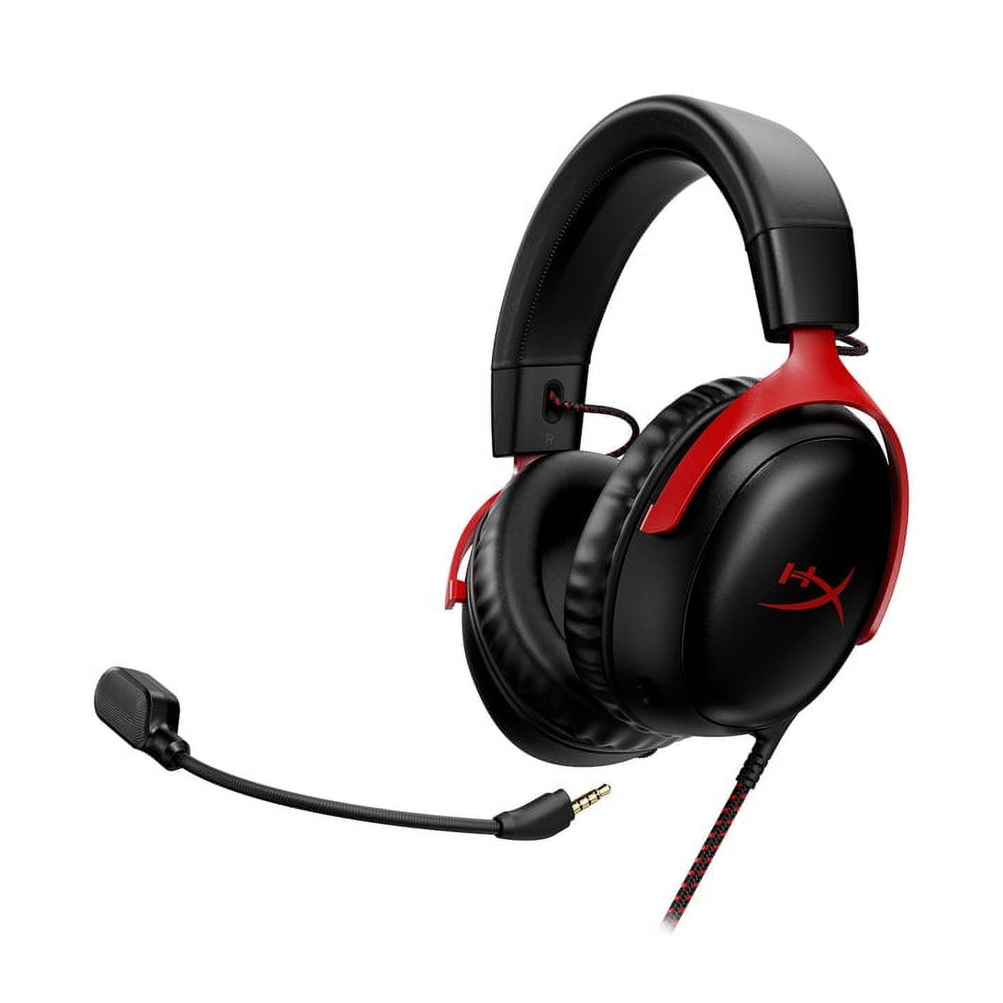 HyperX Cloud III Wired Gaming Headset, Immersive DTS Spatial Audio, Memory Foam Comfort, Multi-Platform Compatibility (Black/Red, 1 Unit) p92uh
