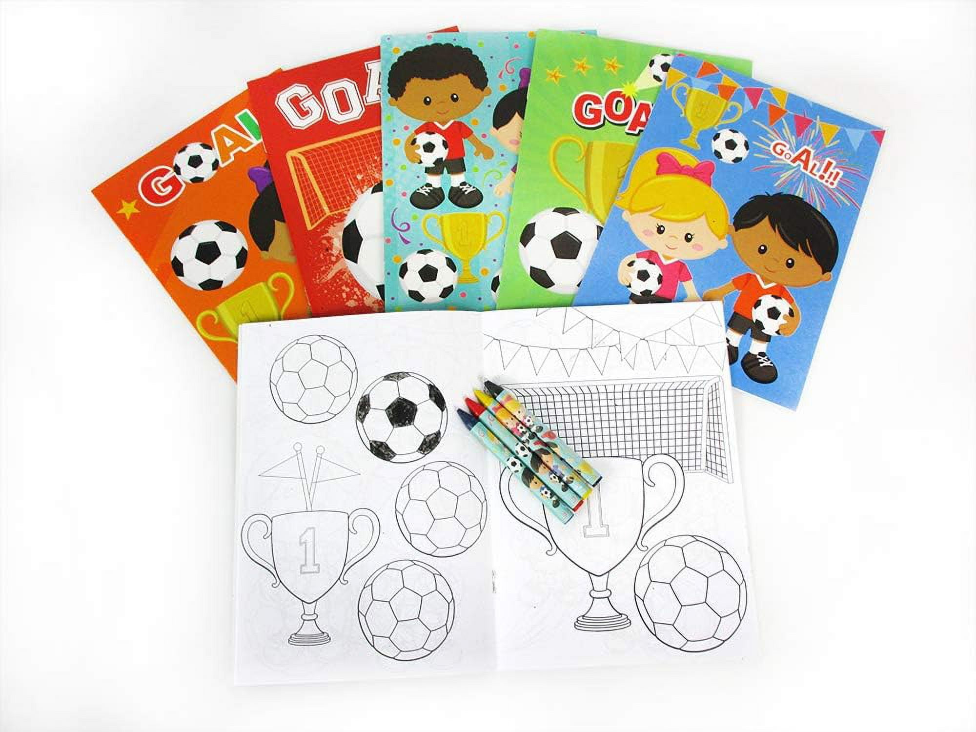 Tinymills Soccer Themed Coloring Books Activity Set for Kids (12 Books, 48 Crayons, 9 in x 7 in) svd1a