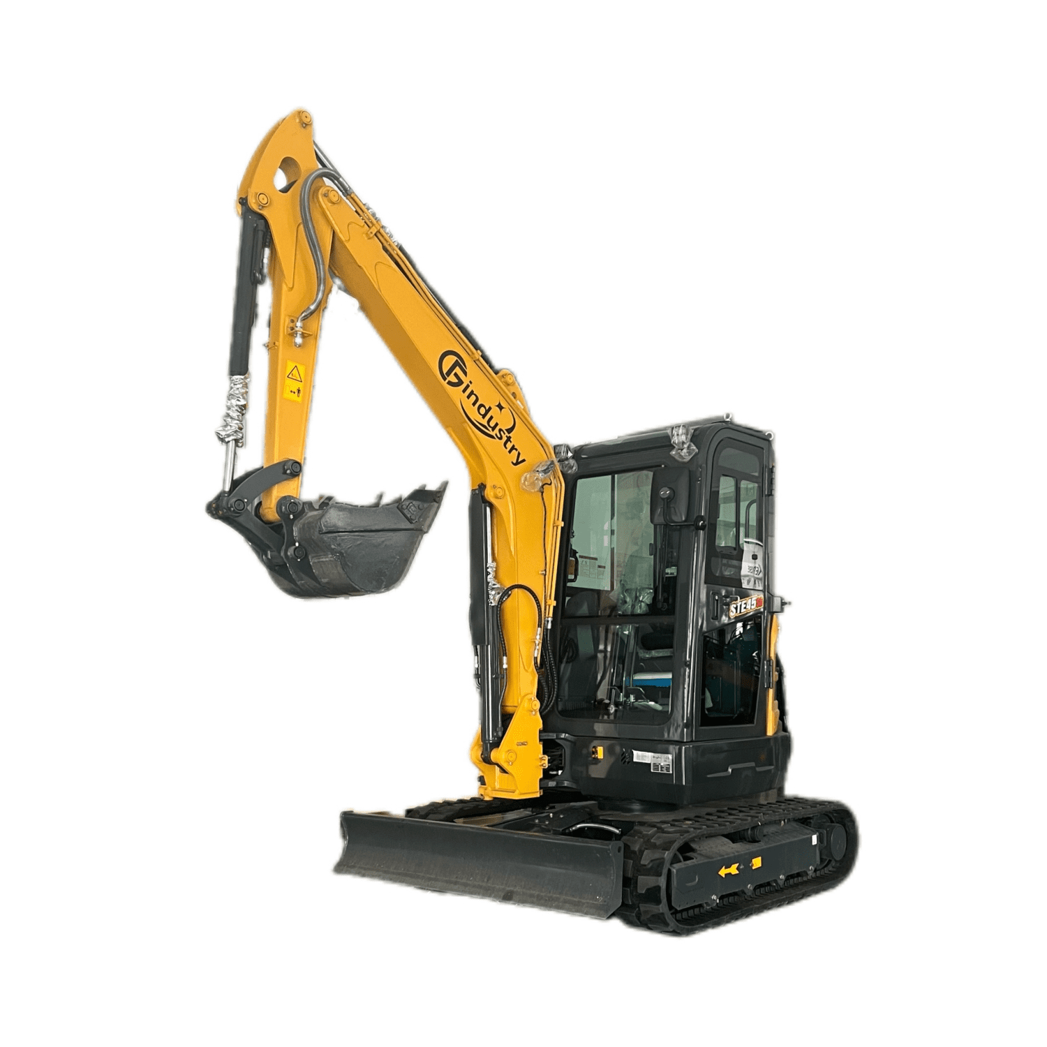 CFG INDUSTRIAL 3.8 Ton Mini Excavator with Yanmar Diesel Engine, Hydraulic Thumb, and A/C (Yellow, 3.8 Ton) 5ls6h