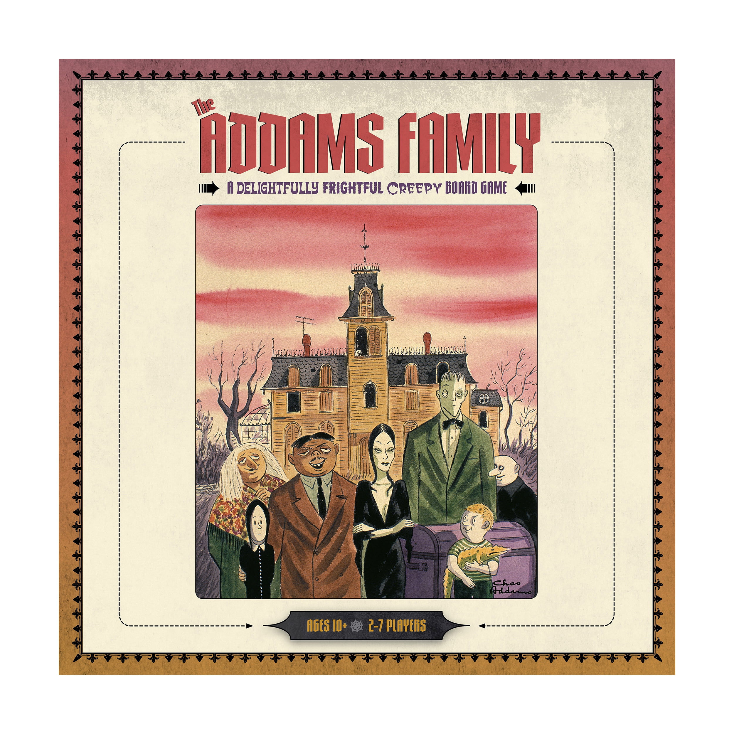 Pomegranate Communications The Addams Family Creepy Board Game Strategy Adventure Set (2-7 Players) 2lpba