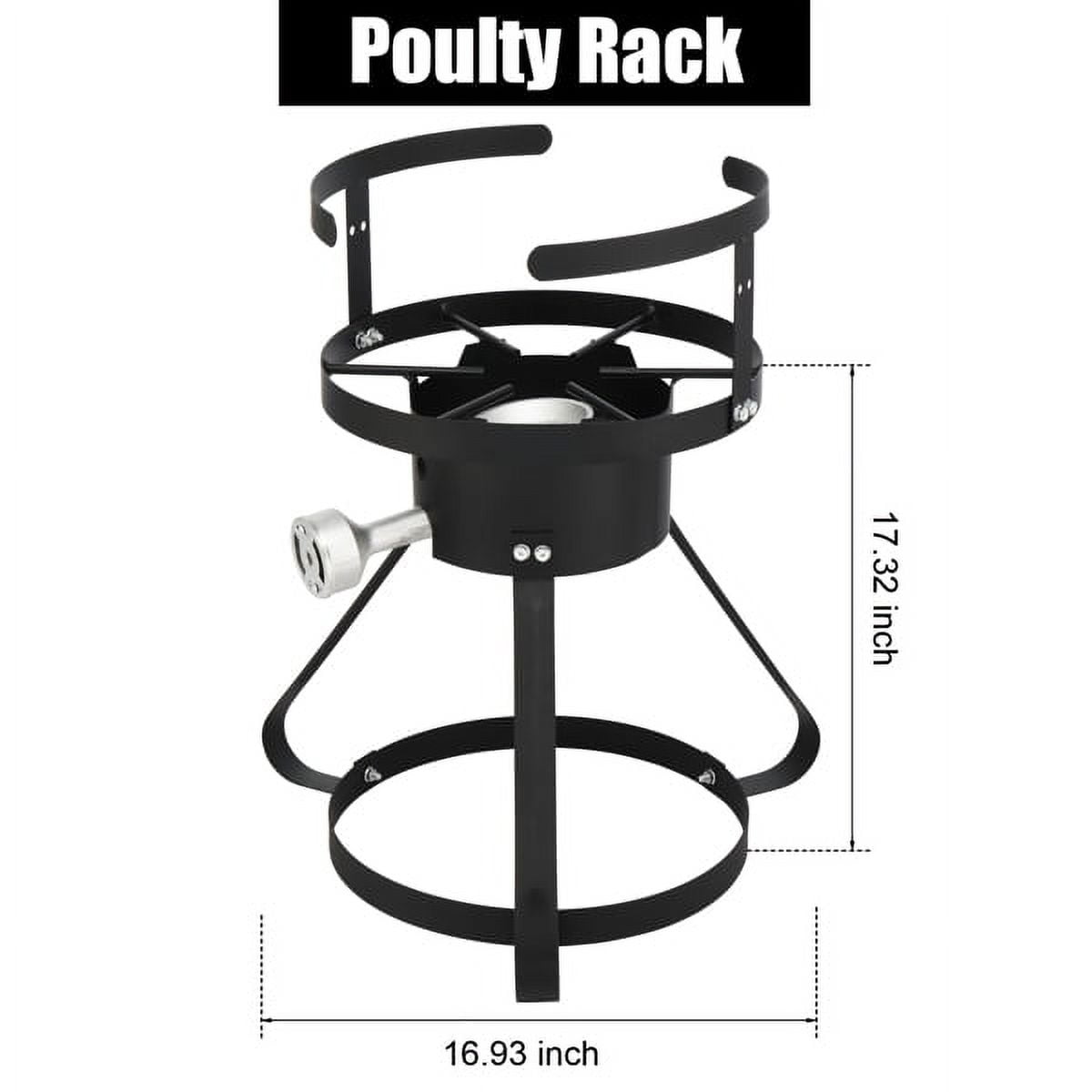 AMEEL Outdoor Gas Fryer Cooking Station with 30qt and 10qt Pots (Black, 13 in x 32 in) o1q1e