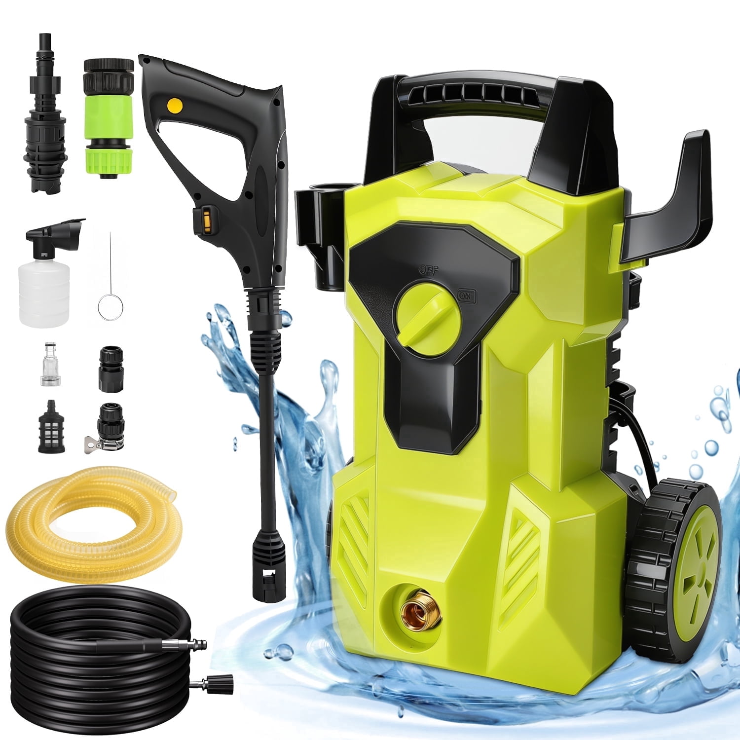 ZRSDIXKI 4000 PSI Electric Pressure Washer 2000W Power Cleaner with Foam Cannon (2.8 GPM, 26 ft Hose) ao6fd