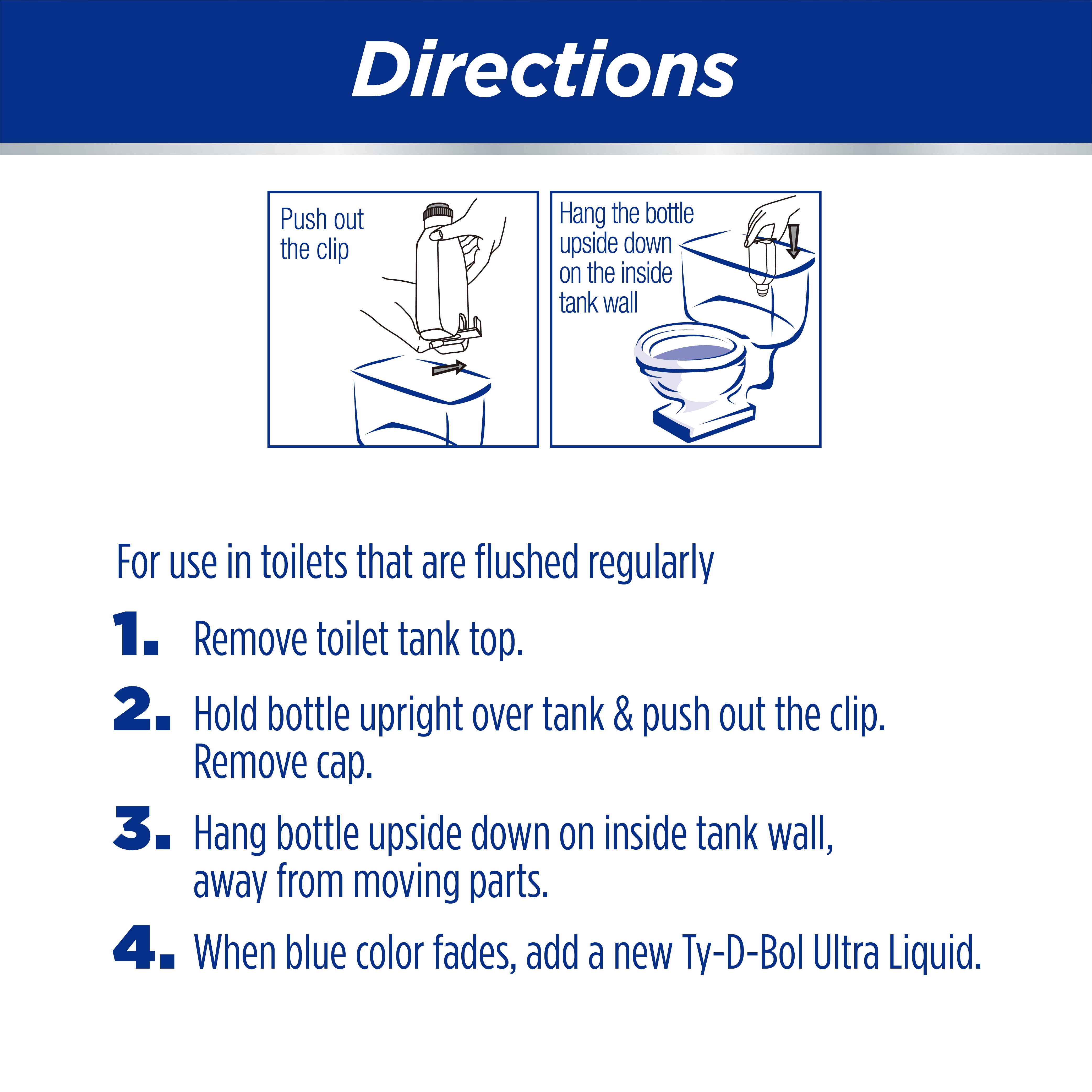 Ty-D-Bol Ultra Borax Booster Toilet Tank and Bowl Cleaner (Blue, 12 fl oz) 7gtin