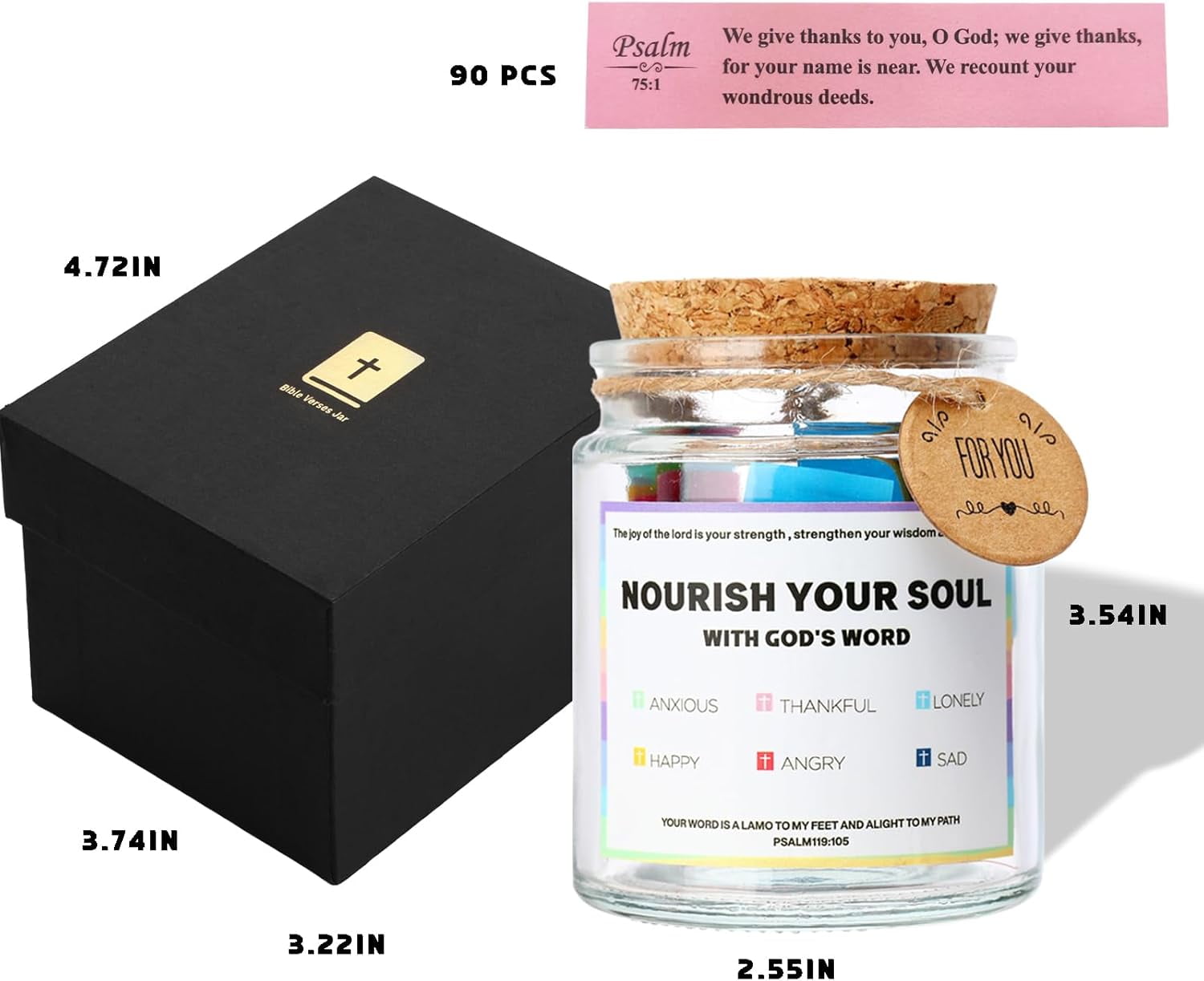 Select Goodness Bible Verse Jar, Inspirational Prayer Jar for Daily Encouragement (Yellow, 16 oz) 8vw2s