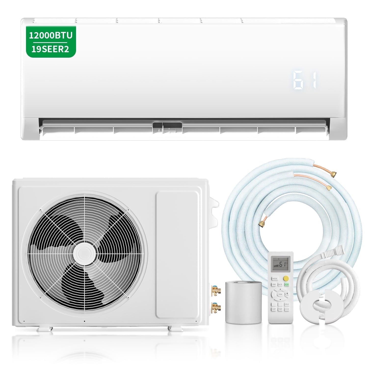 TMWINGS 12000 BTU Mini Split Air Conditioner with Heat Pump (White, 12000 BTU) 4gp8y
