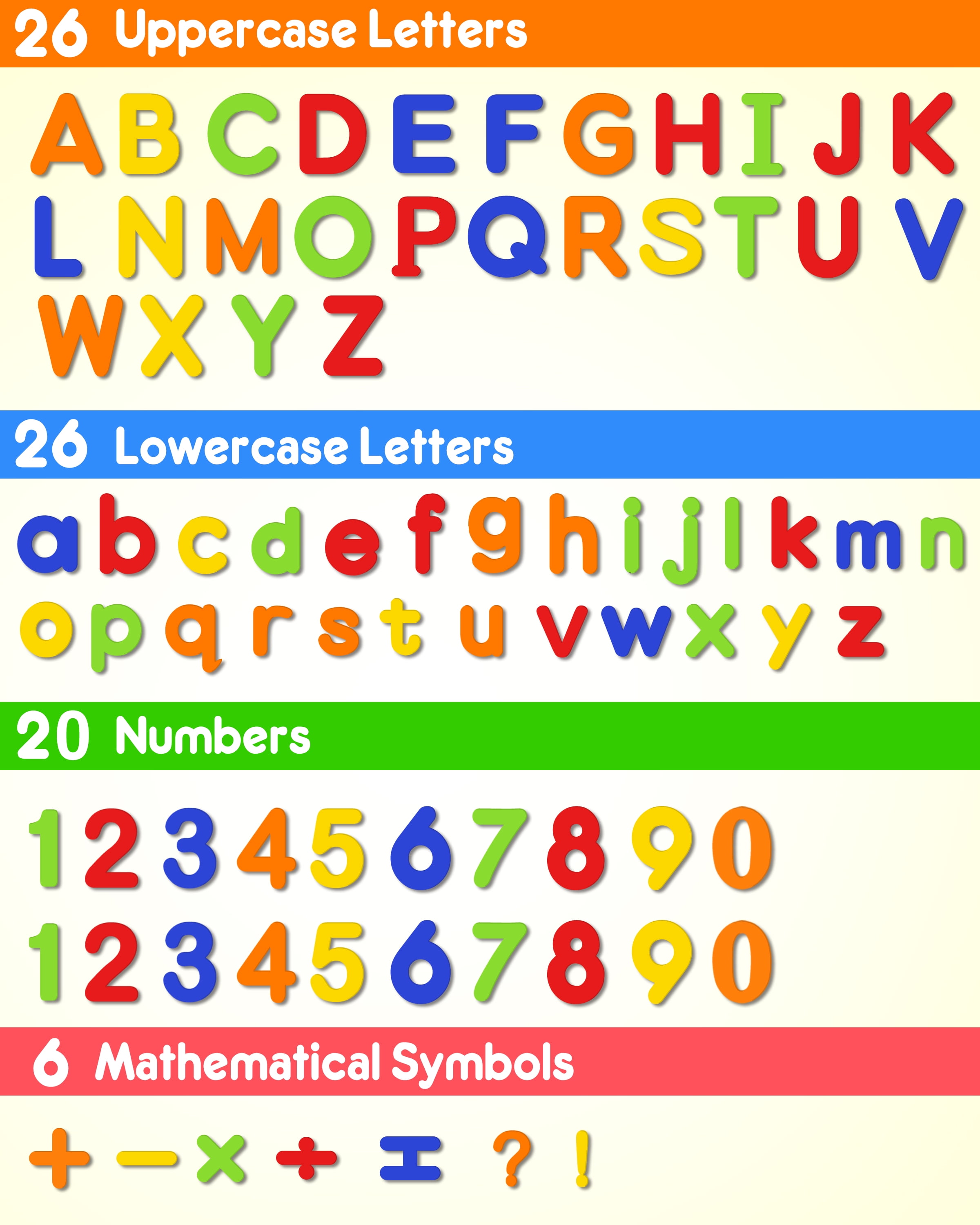 Coogam Magnetic Alphabet Letters and Numbers Educational Learning Set (Multi-Color, 78 Pieces) s1tfy