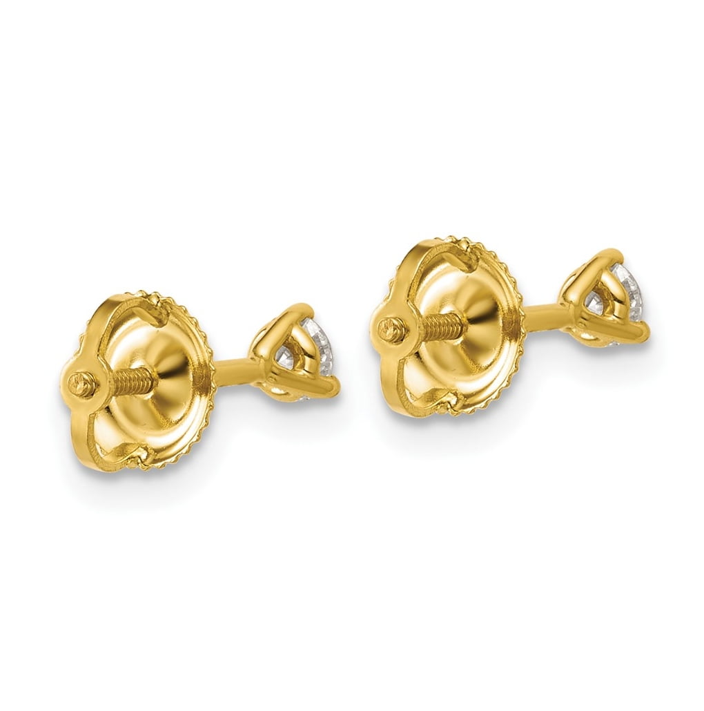 Jewels By Lux 18k Yellow Gold Lab Grown Diamond Stud Earrings (Round, 0.25 carat) goedd