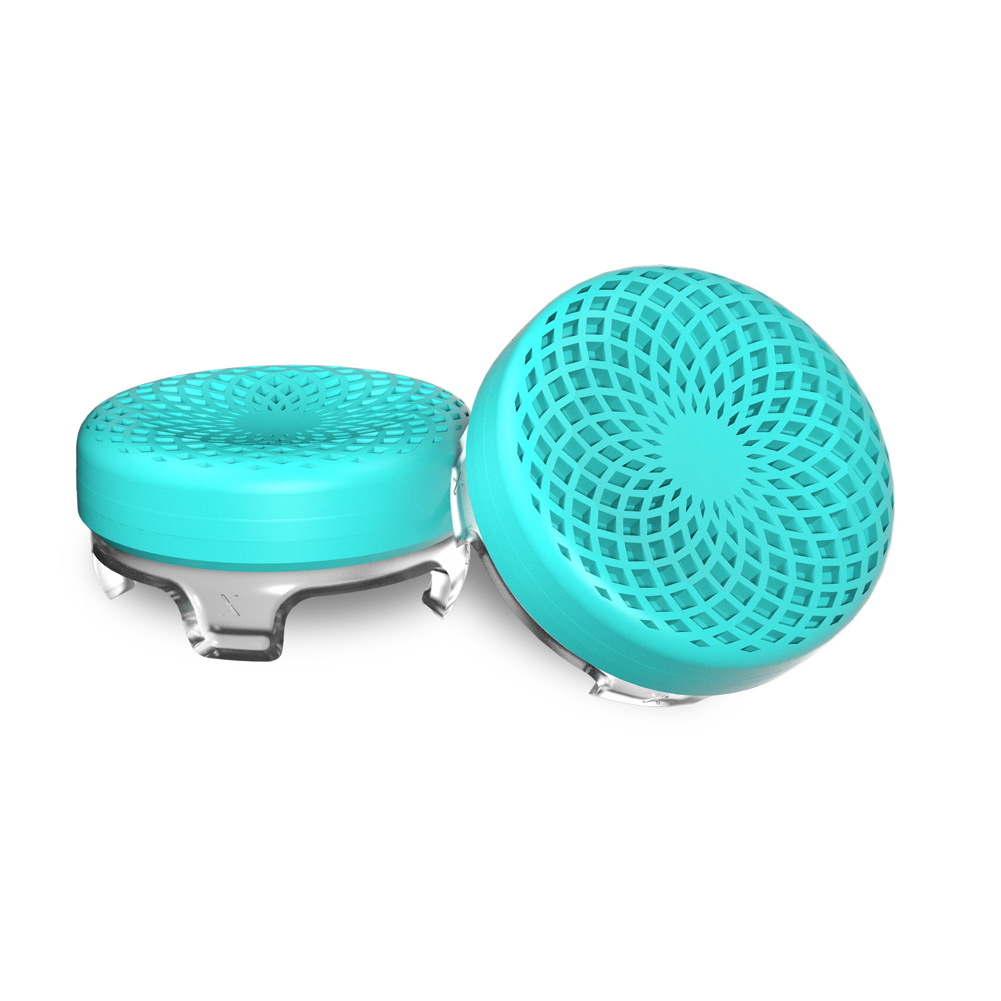 KontrolFreek Lotus Performance Thumbsticks for Xbox Controller (Mid-Rise Concave, Teal/Clear, 2 Pack) qrfe8