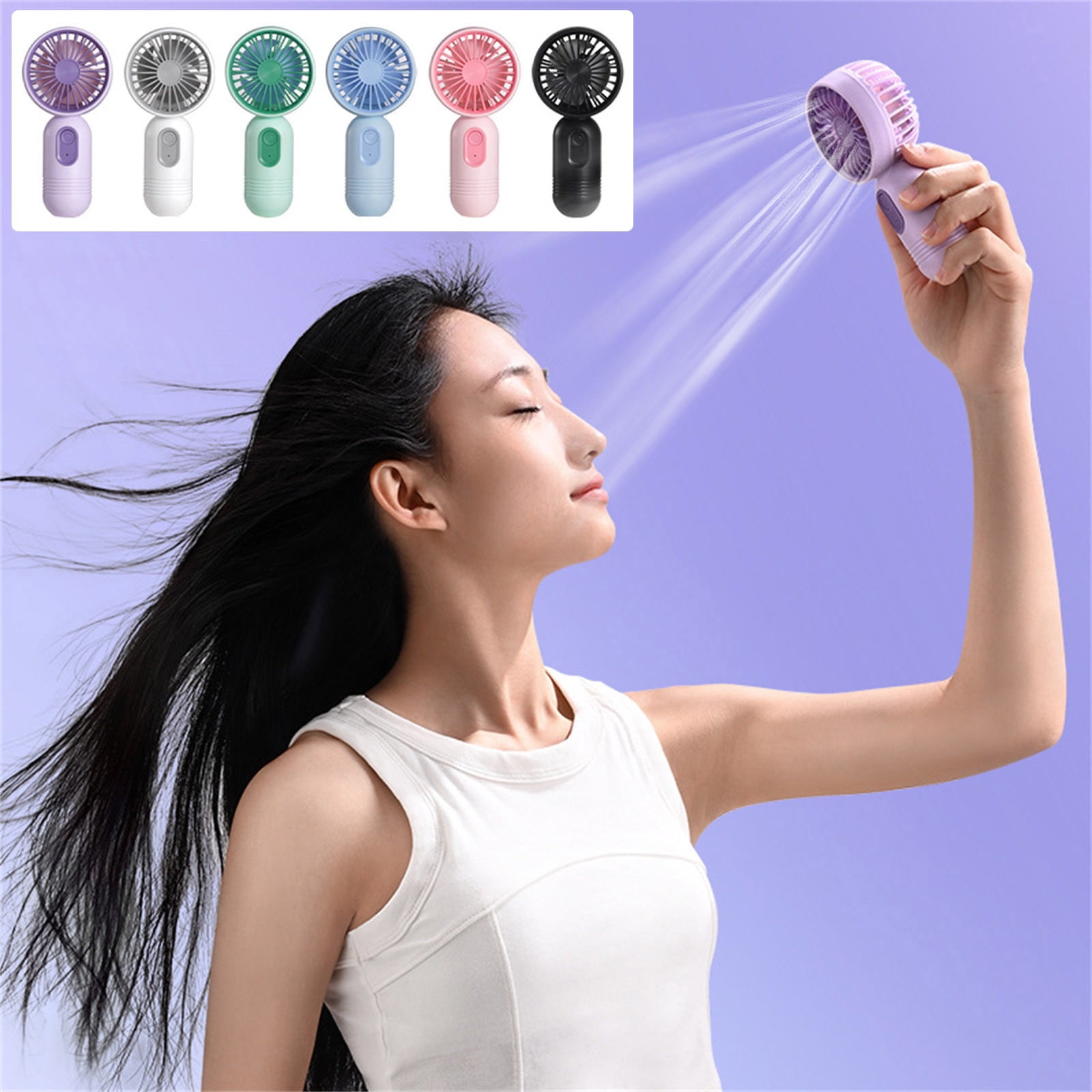 Elainilye Handheld Mini Fan, Portable USB Rechargeable Pocket Fan for Travel and Lash Drying (1 Pack) nw1wg