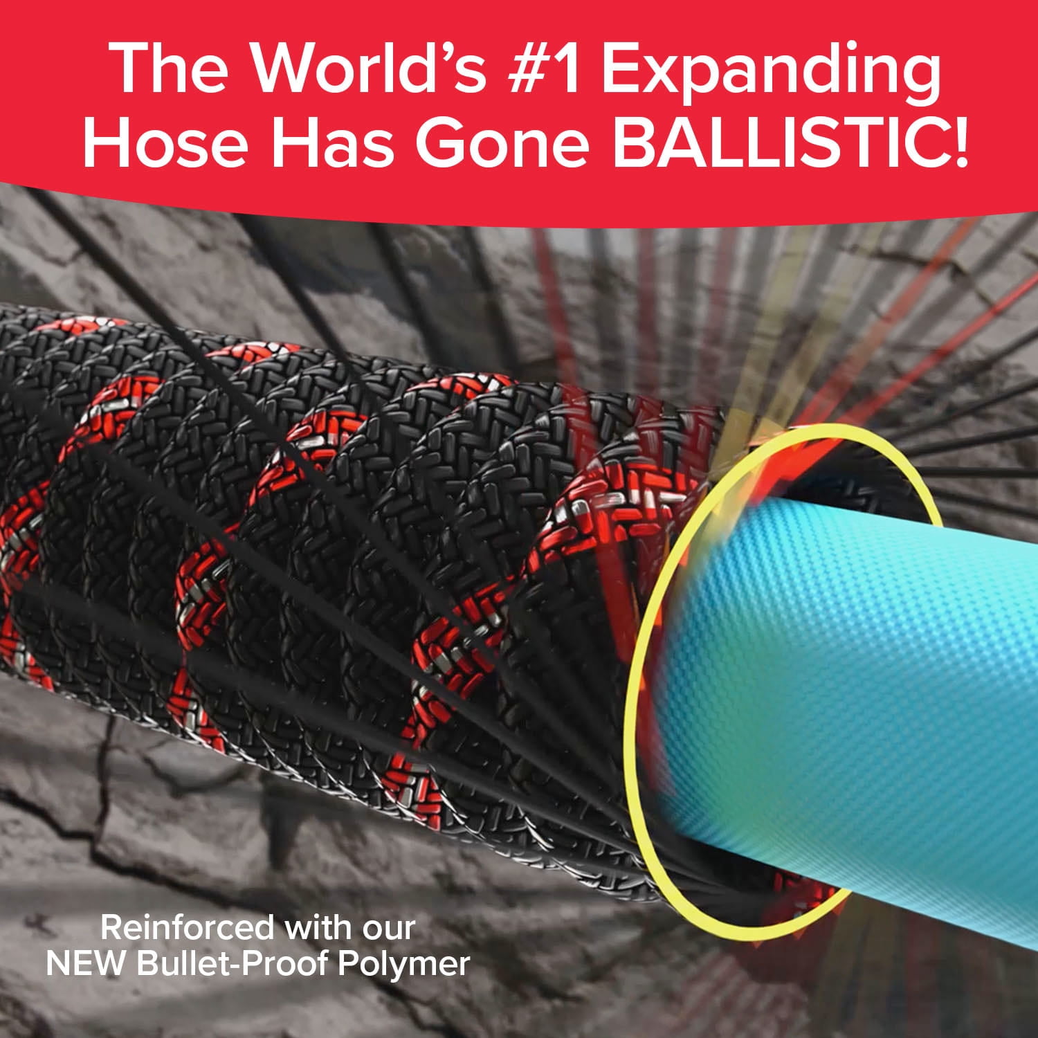 Pocket Hose Ballistic Expanding Garden Hose (Red, 50 ft) h1xlf