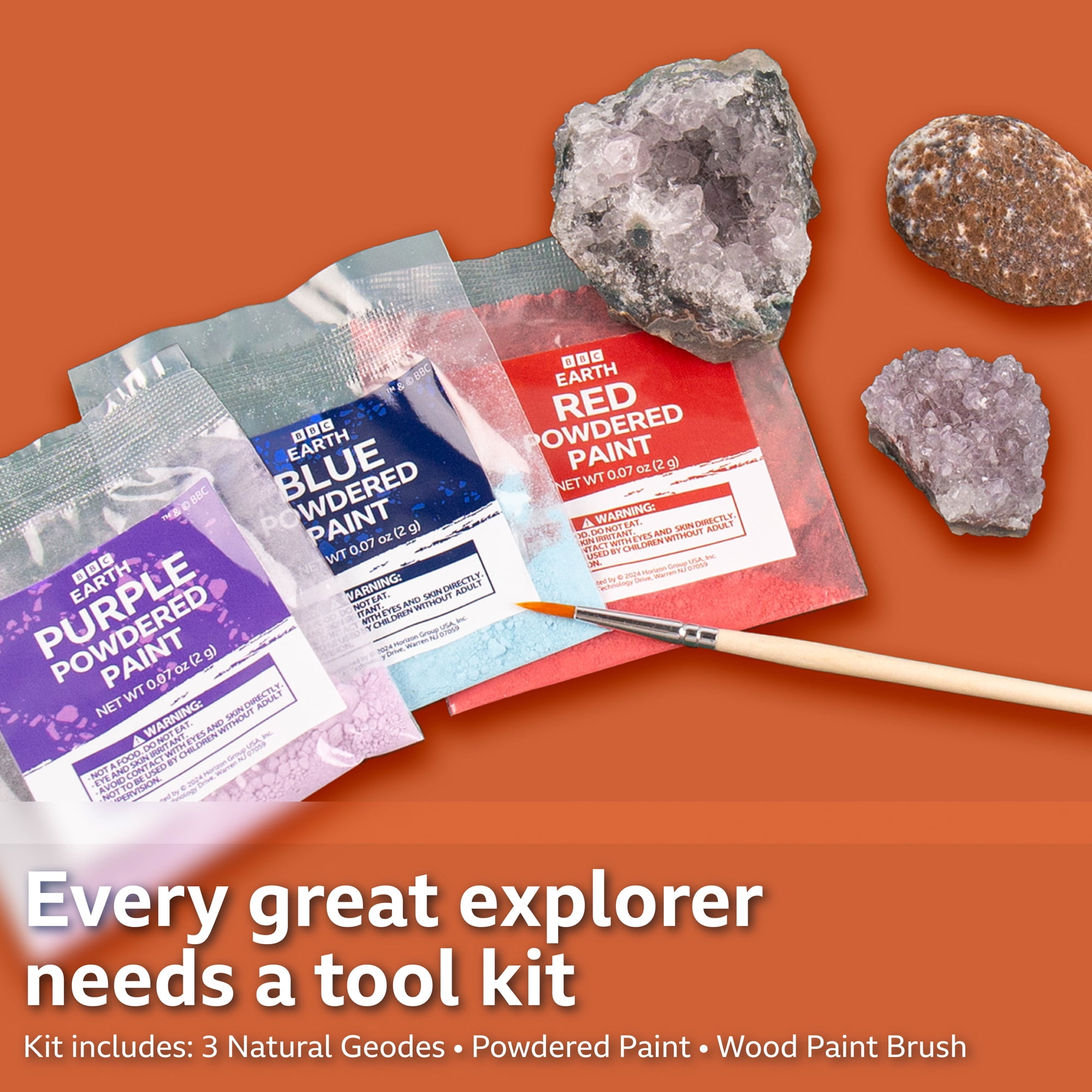 BBC Earth Break Your Own Natural Geodes Kit, STEM Geology Science Activity Set (3 Piece) ix2ln