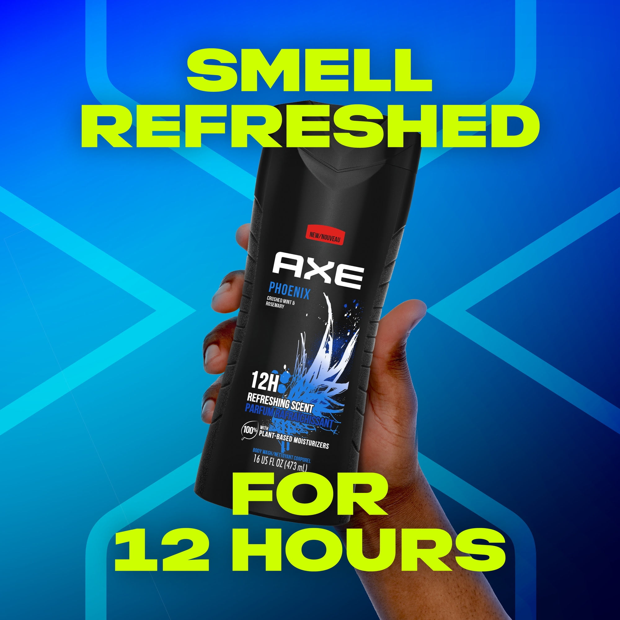 AXE Phoenix Refreshing Men's Body Wash, Crushed Mint and Rosemary Scent, Long-Lasting Freshness (16 fl oz, 2 Pack) 155es