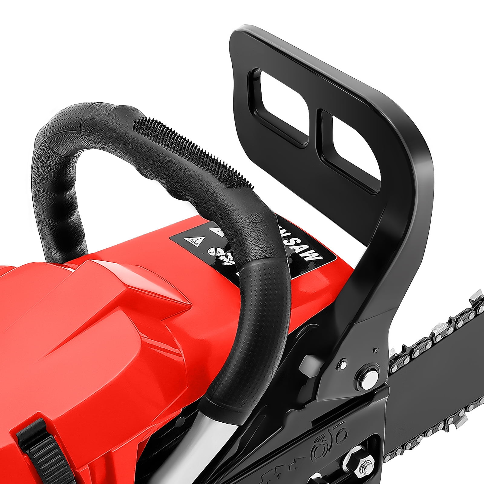TOOL1SHOoo 58cc 2-Stroke Gasoline Chainsaw with 20 in Bar and Chain Brake (Red, 20 in) ng3mi
