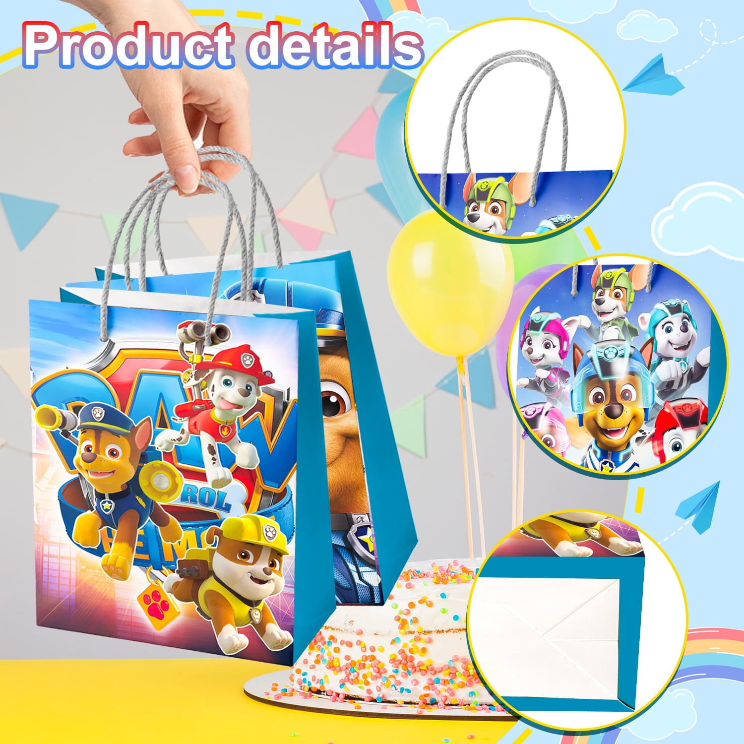 Party Vault Cartoon Dog Party Gift Bags (Multicolor, 16 Pack) ubfbu