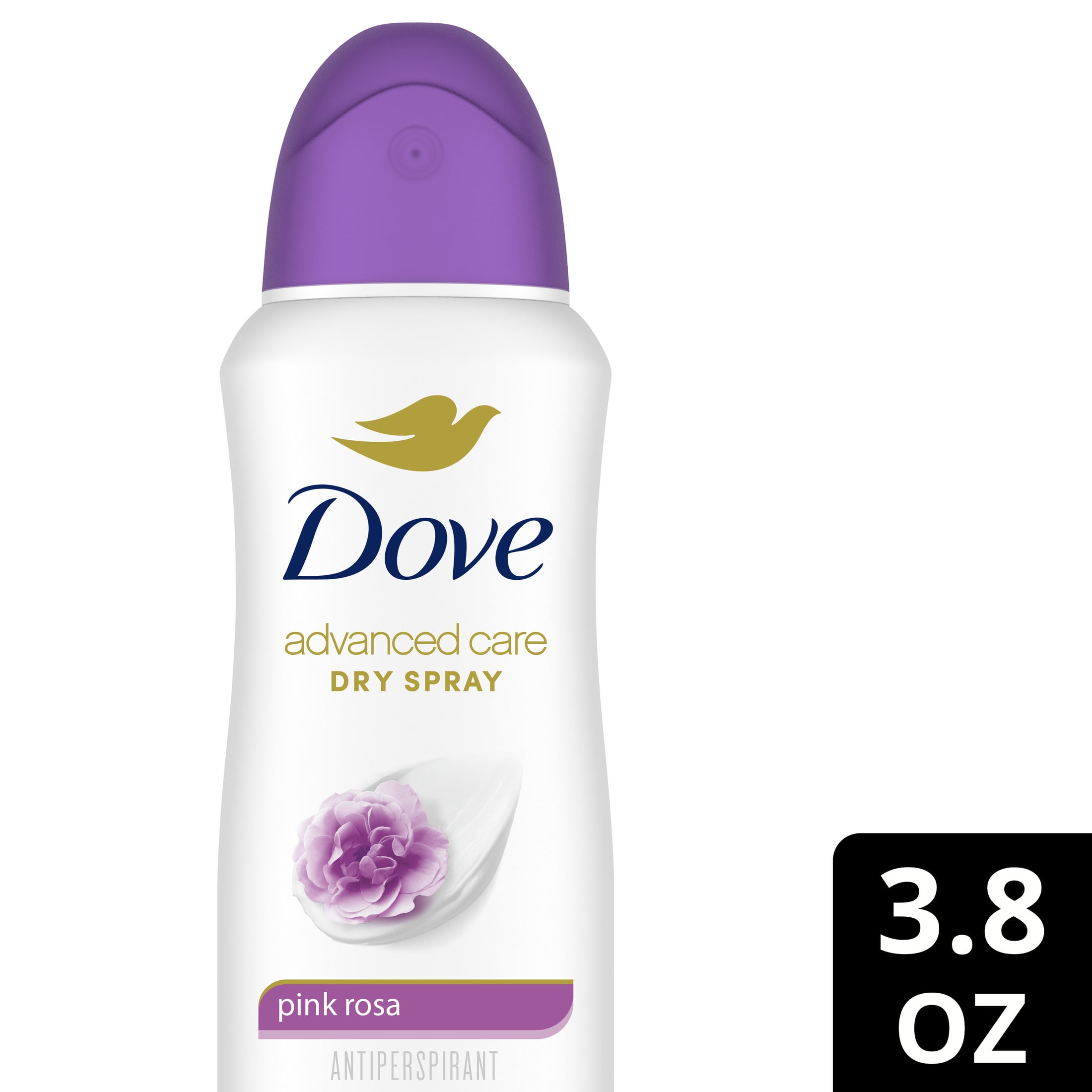 Dove Advanced Care Antiperspirant Deodorant Dry Spray, Long-Lasting Floral Scent (Pink Rosa, 3.8 oz) 0l5pr