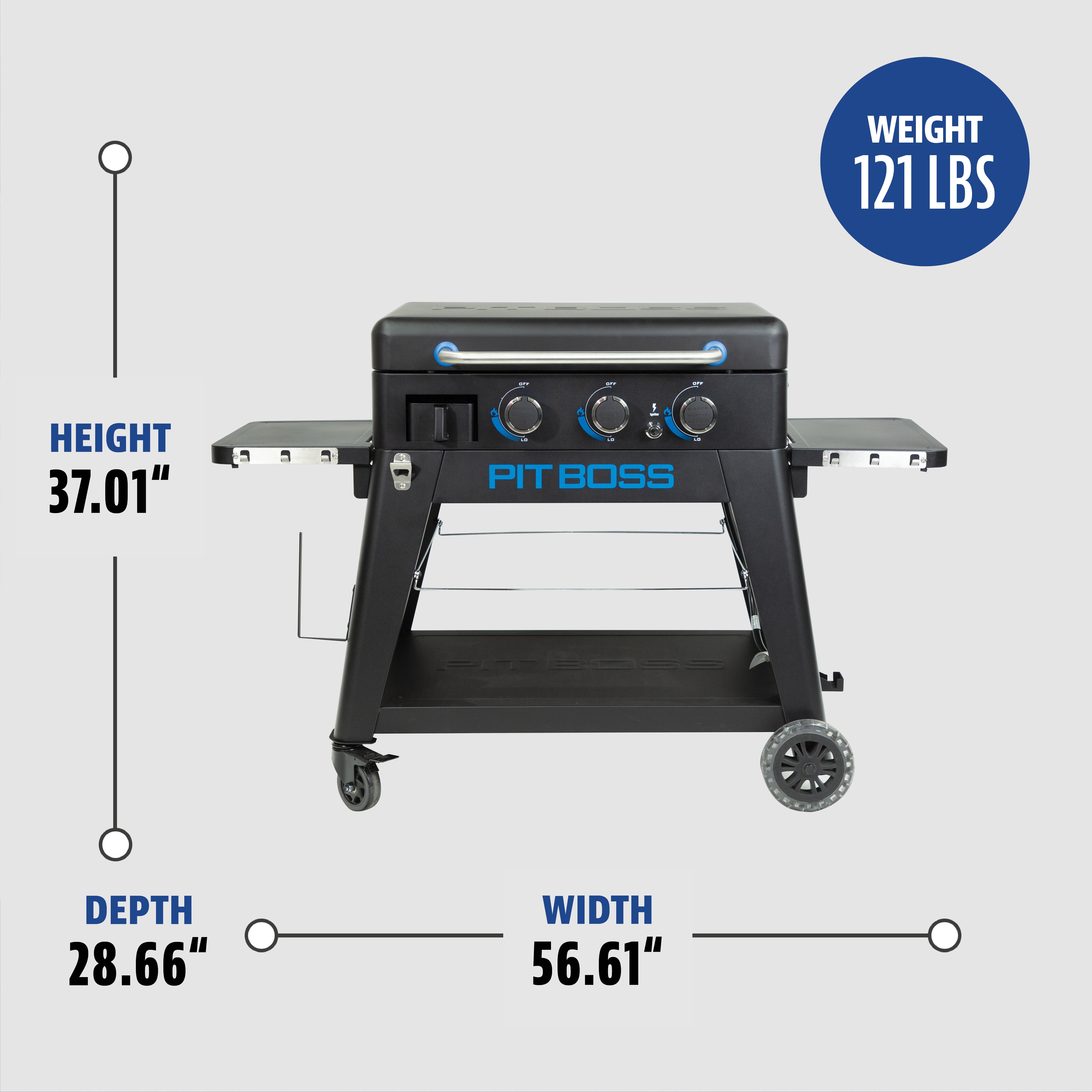 Pit Boss Ultimate 30 in 3-Burner Gas Griddle with Ceramic Cooking Surface (Black, 536 sq in) 3rsww