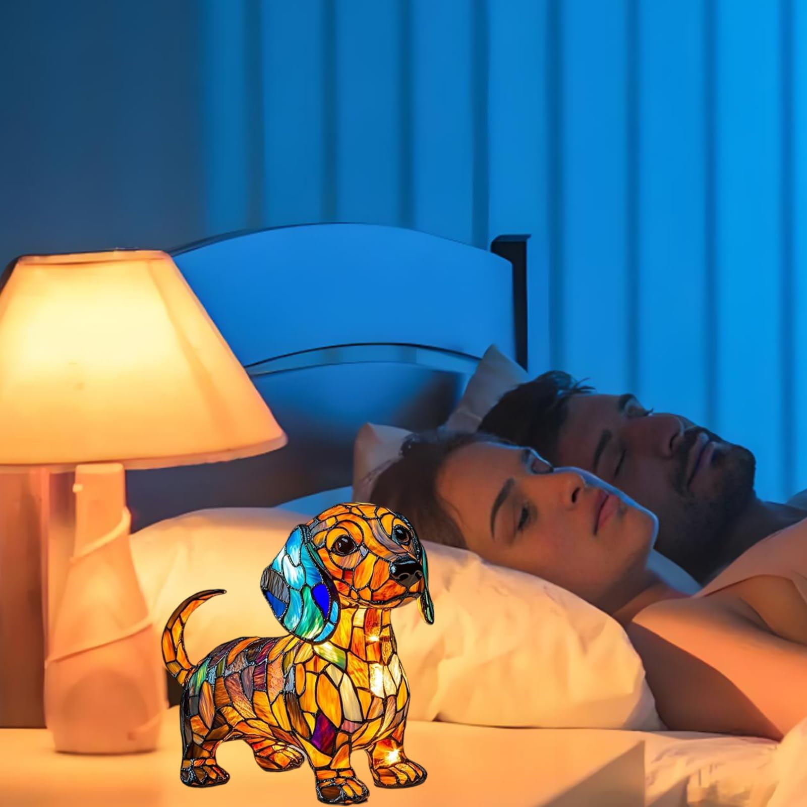 KUKIDSVO Dachshund Night Light, Dog Series Art Table Lamp, Decorative LED Pet Theme Decor (5.1 in) ub8e2