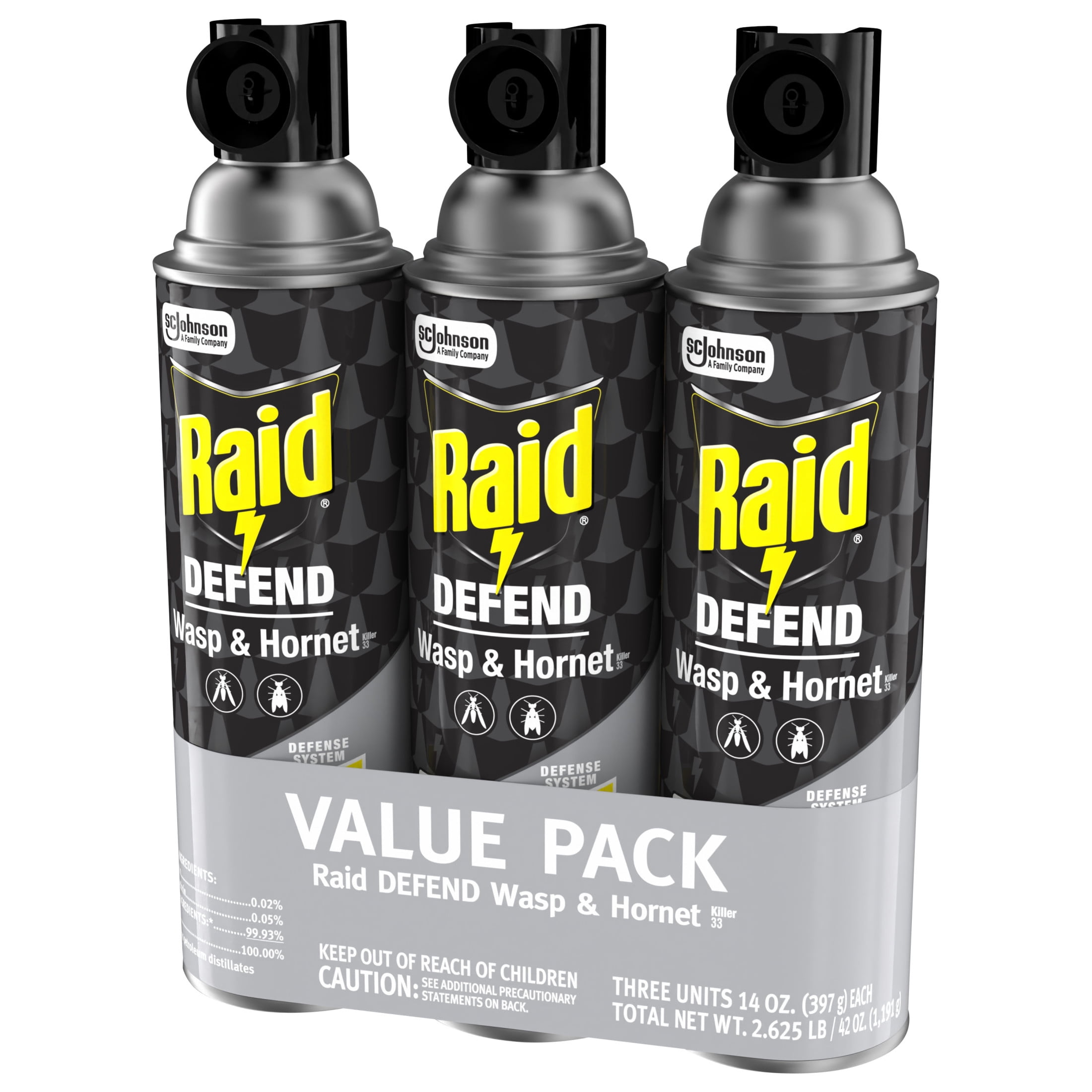 Raid Wasp & Hornet Killer Outdoor Flying Insect Spray (3 Pack, 14 oz) szhlg