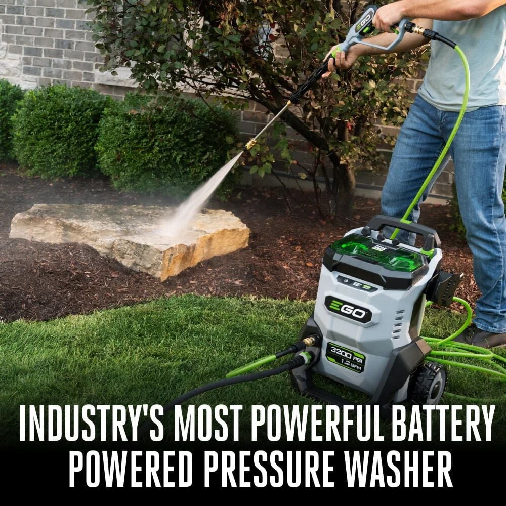 EGO Power+ 3200 PSI 1.2 GPM Cordless Cold Water Pressure Washer with 5 Spray Nozzles and 6.0Ah Battery Kit 6w6me