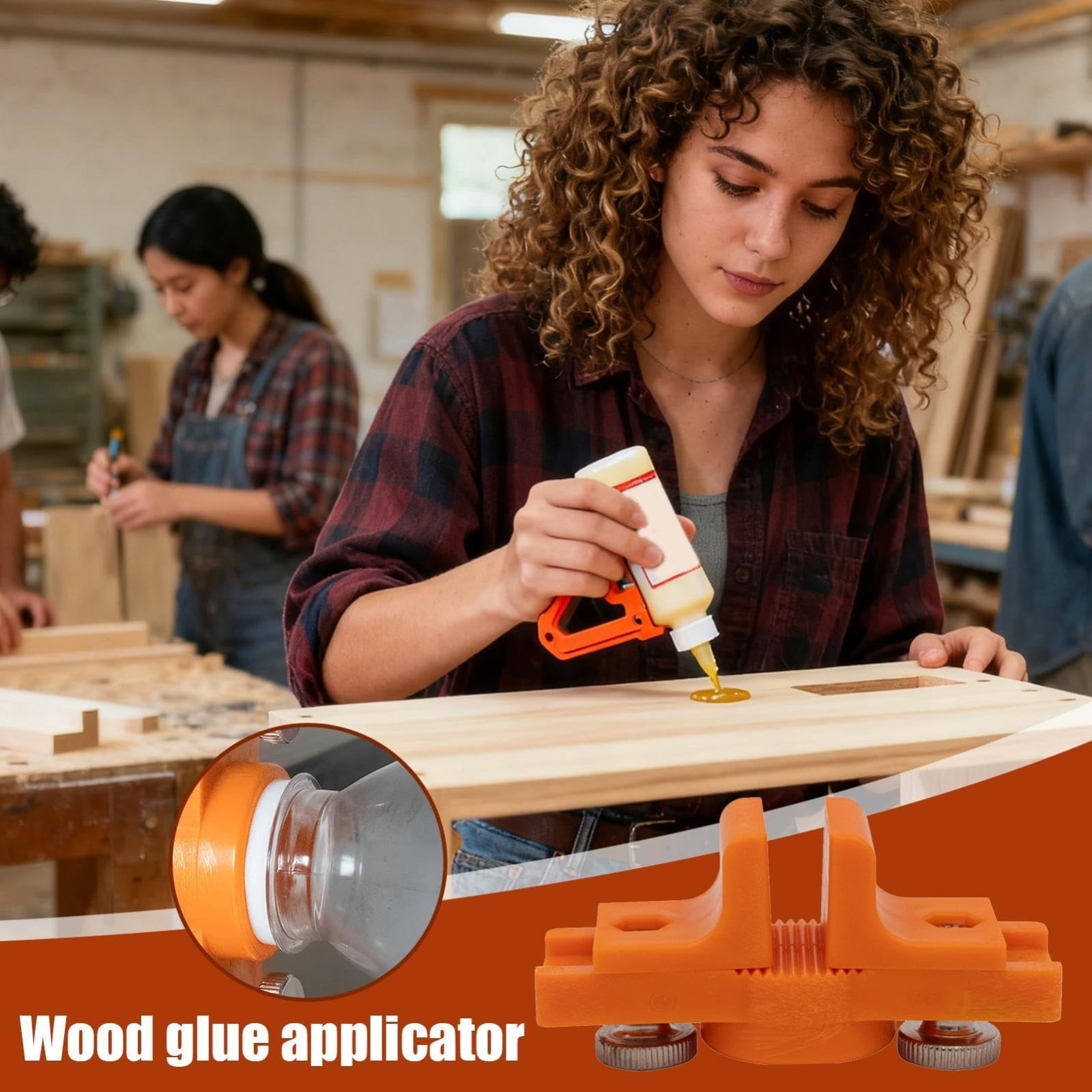 Weaklki Wood Glue Applicator Adhesive Dispenser for Woodworking and Furniture Repair (3.85 in) 3tfny