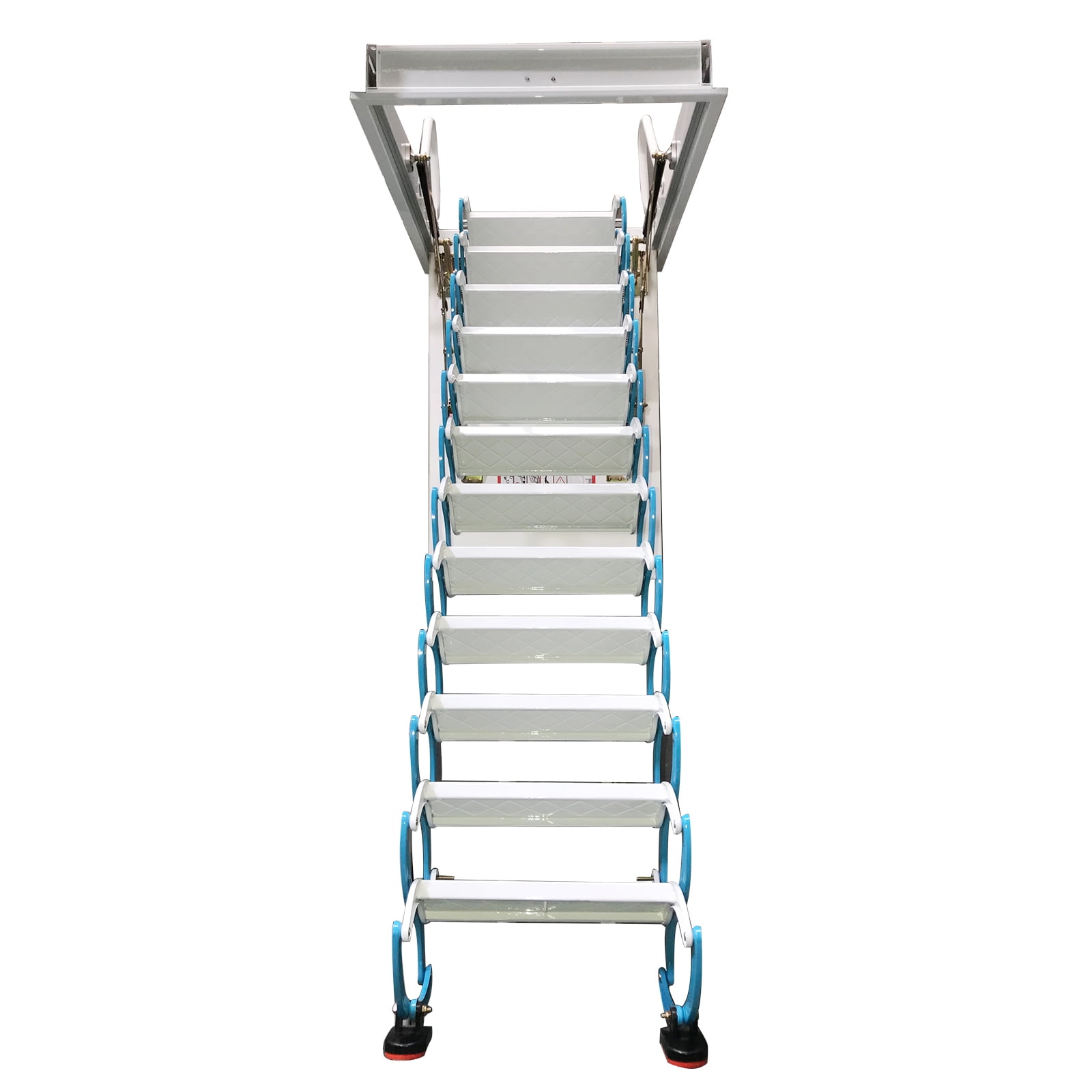 Banfluxion Attic Pull Down Ceiling Ladder, Heavy-Duty Folding Loft Stairs with 12 Steps (Blue, 9.84 ft) nb02c