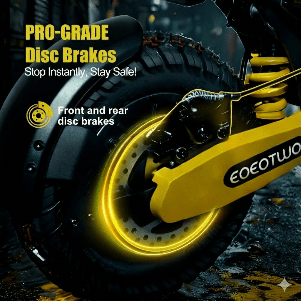 EOEOTWO GT06 Electric Scooter for Adults, 1200W Motor, 30 MPH Fast Commuting E-Scooter with Dual Suspension (Yellow, 330 lb Capacity) tgat4